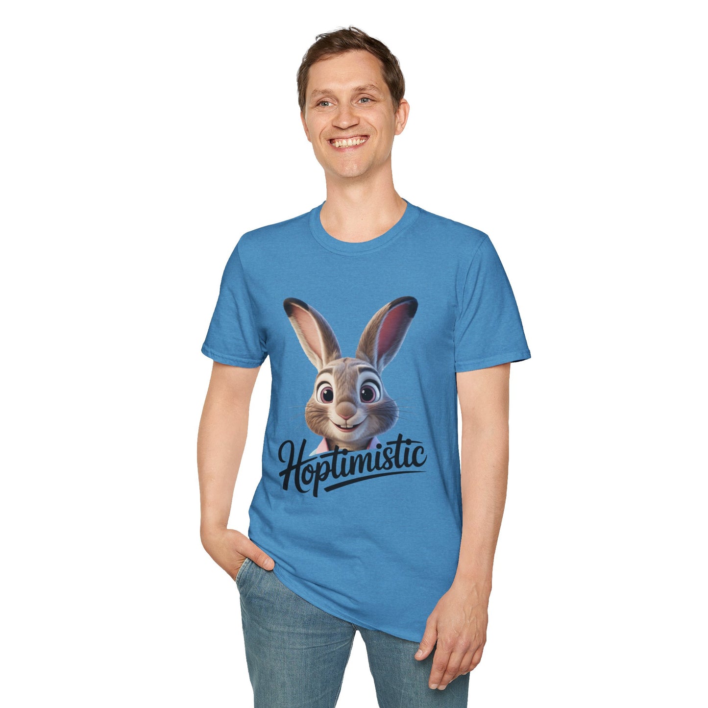 Hoptimistic Bunny T-Shirt, Cute Rabbit Pun Shirt, Positive Quote Tee, Animal Lover Gift, Funny Motivational Top, Easter Or Everyday Wear