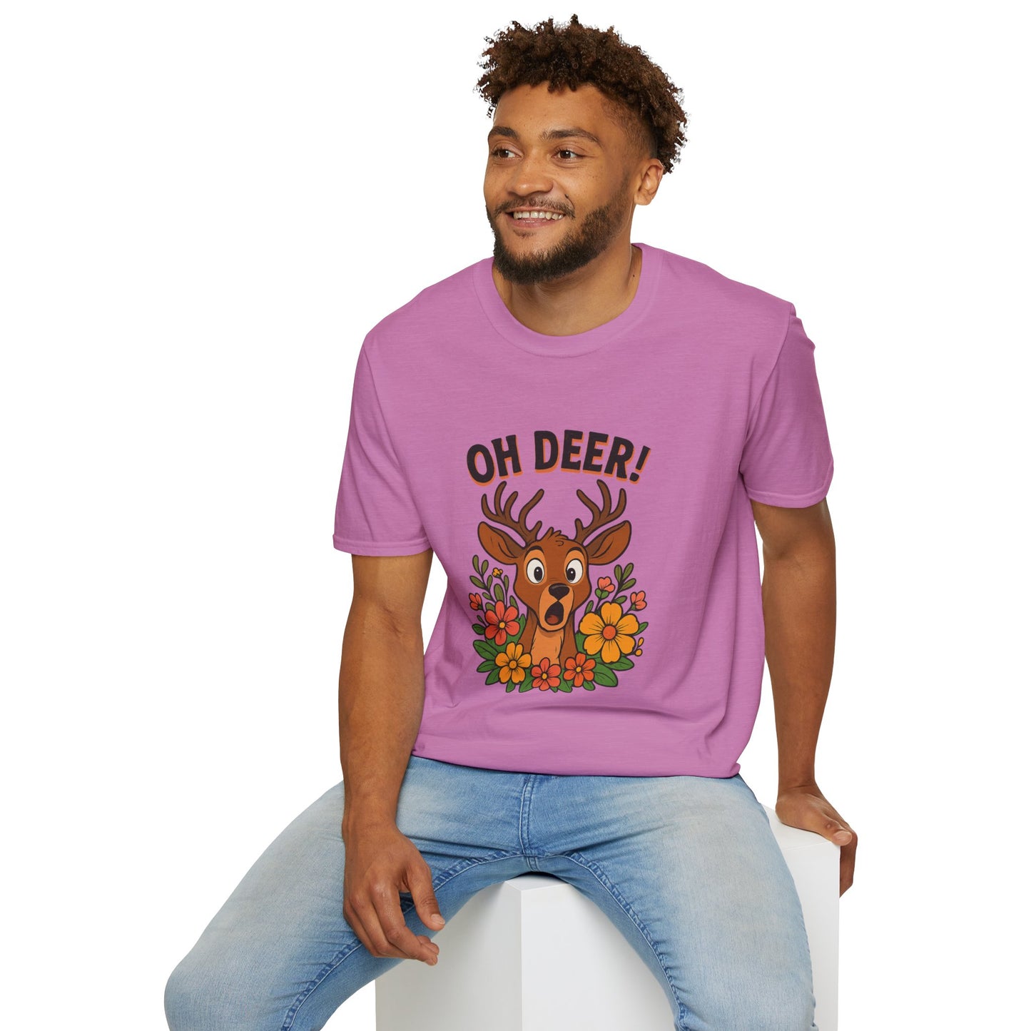 Oh Deer! Cute Floral Deer Graphic Tee | Funny Animal Lover Gift, Personalized, Nature Woodland Shirt, Deer Mom | Gift for Her Him