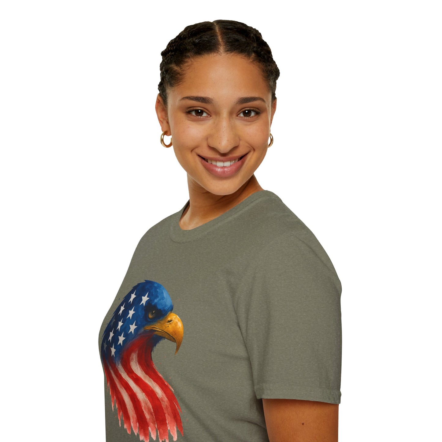 American Flag Eagle Shirt - 4th of July Patriotic Tee - USA Freedom T-Shirt - Independence Day Shirt - Bald Eagle Graphic Tee