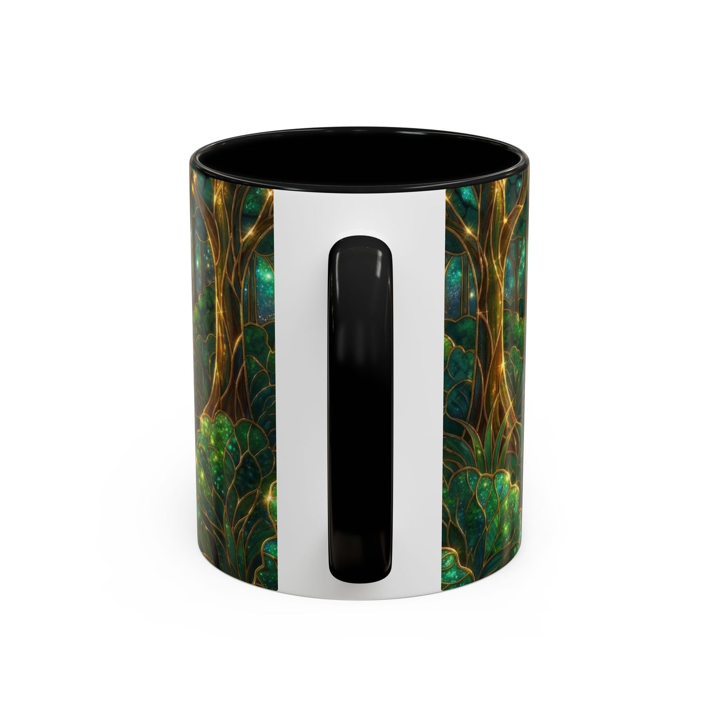 Stained Glass Dog Mug, Golden Retriever Coffee Cup, Pet Lover Ceramic Mug, Forest Art Animal Mug, 11oz 15oz Gift