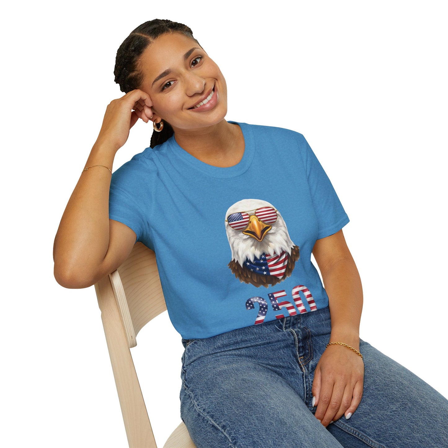 America 250 Eagle Shirt, Patriotic Bald Eagle Tee, USA Flag Sunglasses Shirt, 250th Anniversary Tee, 4th of July Shirt, American Pride Tee