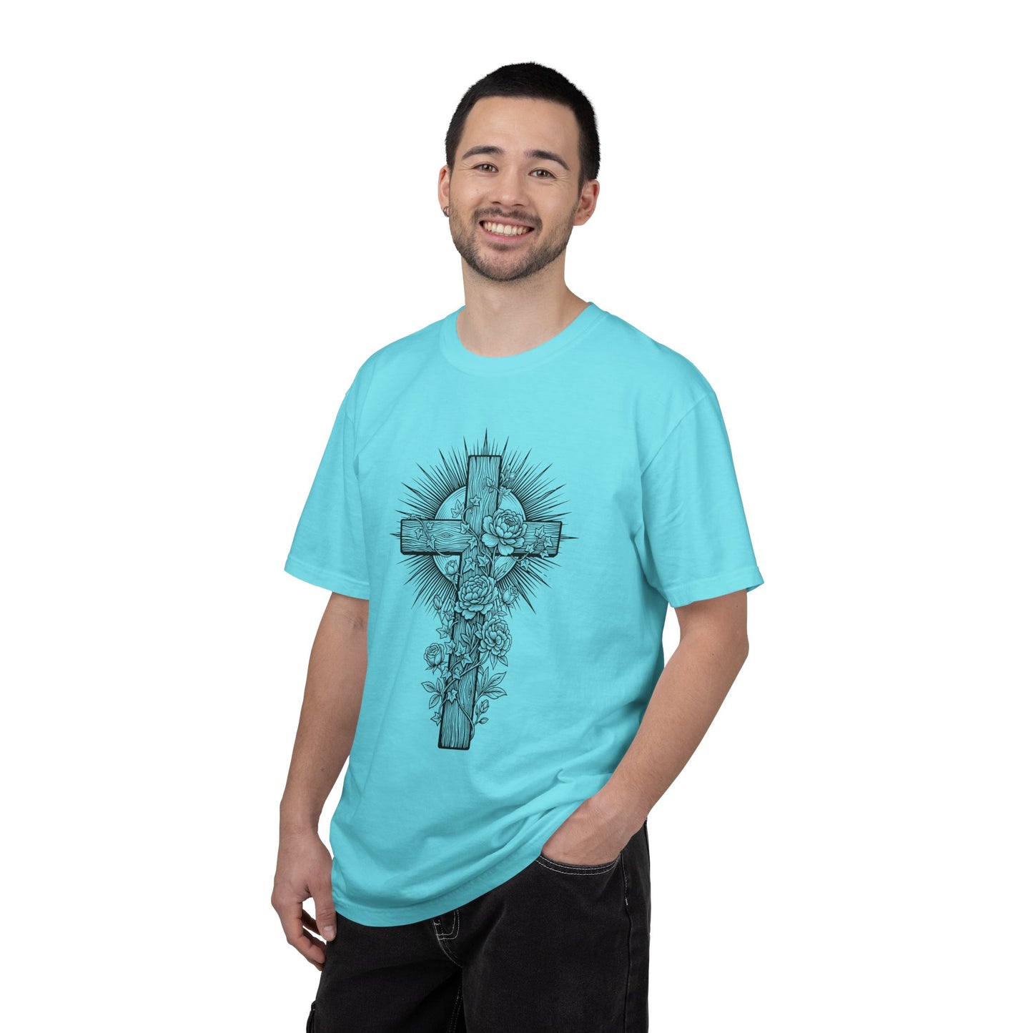 Christian Floral Cross Shirt, Boho Faith T-Shirt, Religious Botanical Tee, Wildflower Jesus Shirt, Easter Apparel, Christian Gifts