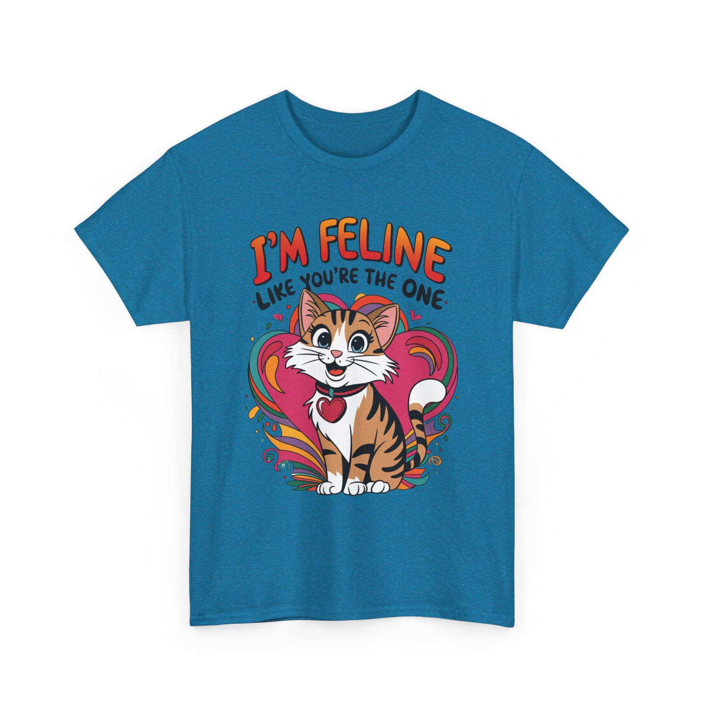Valentines Cat Tee - Unisex Heavy Cotton