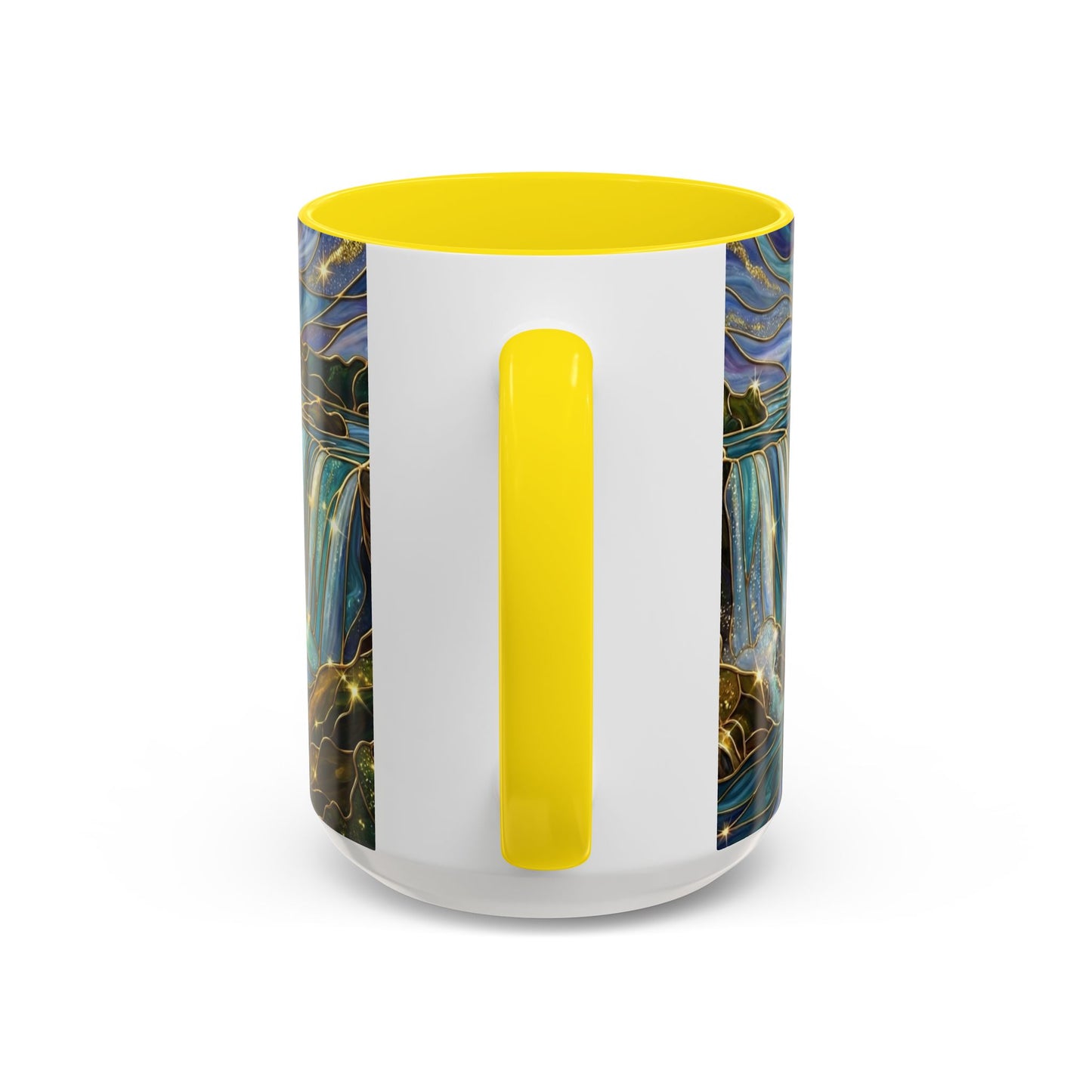 Faux Stained Glass Niagara Falls Mug, Waterfall Coffee Cup, Canada Souvenir Gift, Upstate New York Travel Memento, Nature Lover Tea Cup