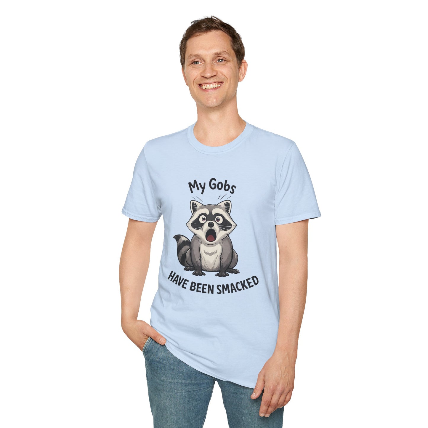 My Gobs Have Been Smacked Shirt, Funny Raccoon T Shirt, Gobsmacked Joke Tee, Meme Animal Shirt, Absurd Humor Graphic Tee