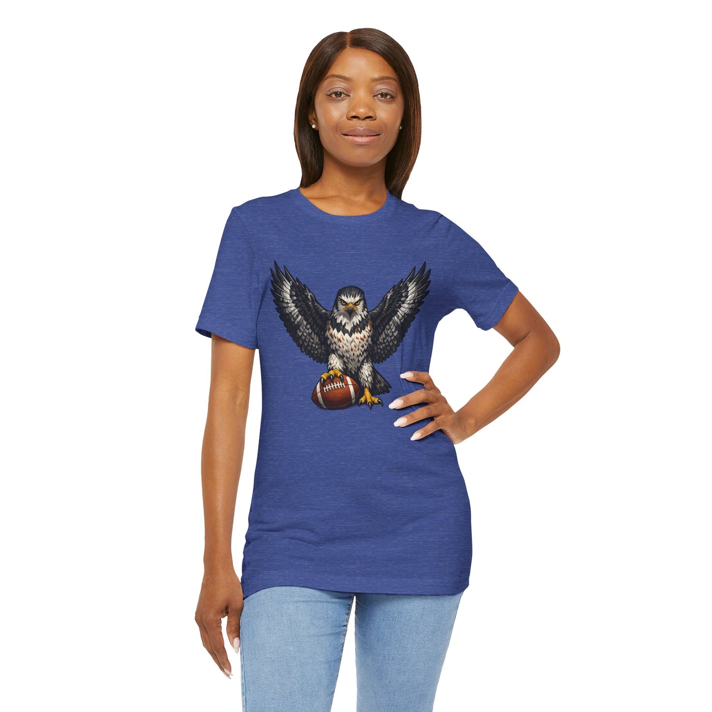 Hawk Football Shirt, Hawk Holding Football T Shirt, Hawk Mascot Tee, Football Bird Of Prey Shirt, Game Day Sports Tee, Hawk Fan Gift