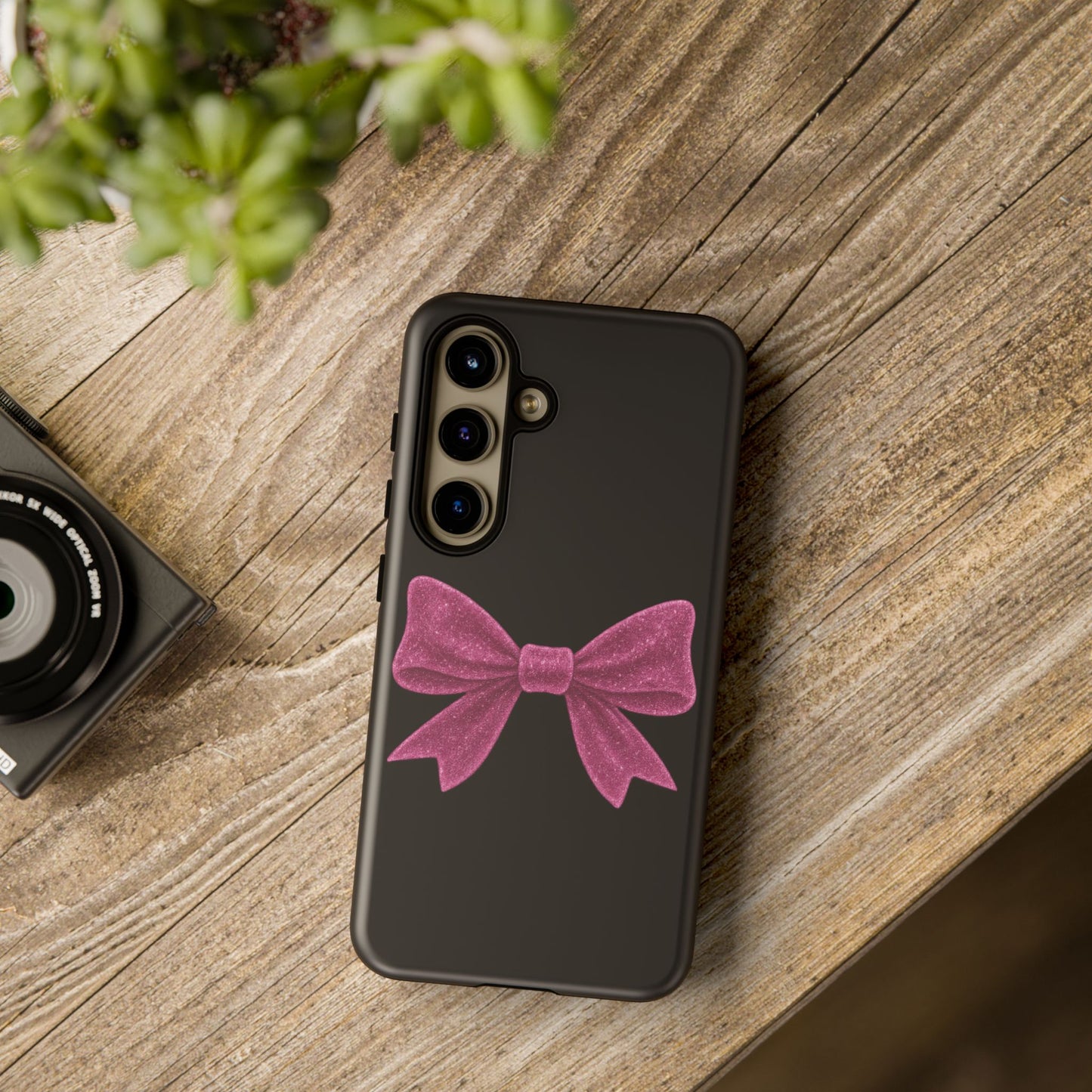 Pink Glitter Bow Samsung Case – Coquette Aesthetic Phone Cover – Girly Glossy Galaxy Case – Cute Soft Girl Tech Accessory – Kawaii Gift Idea