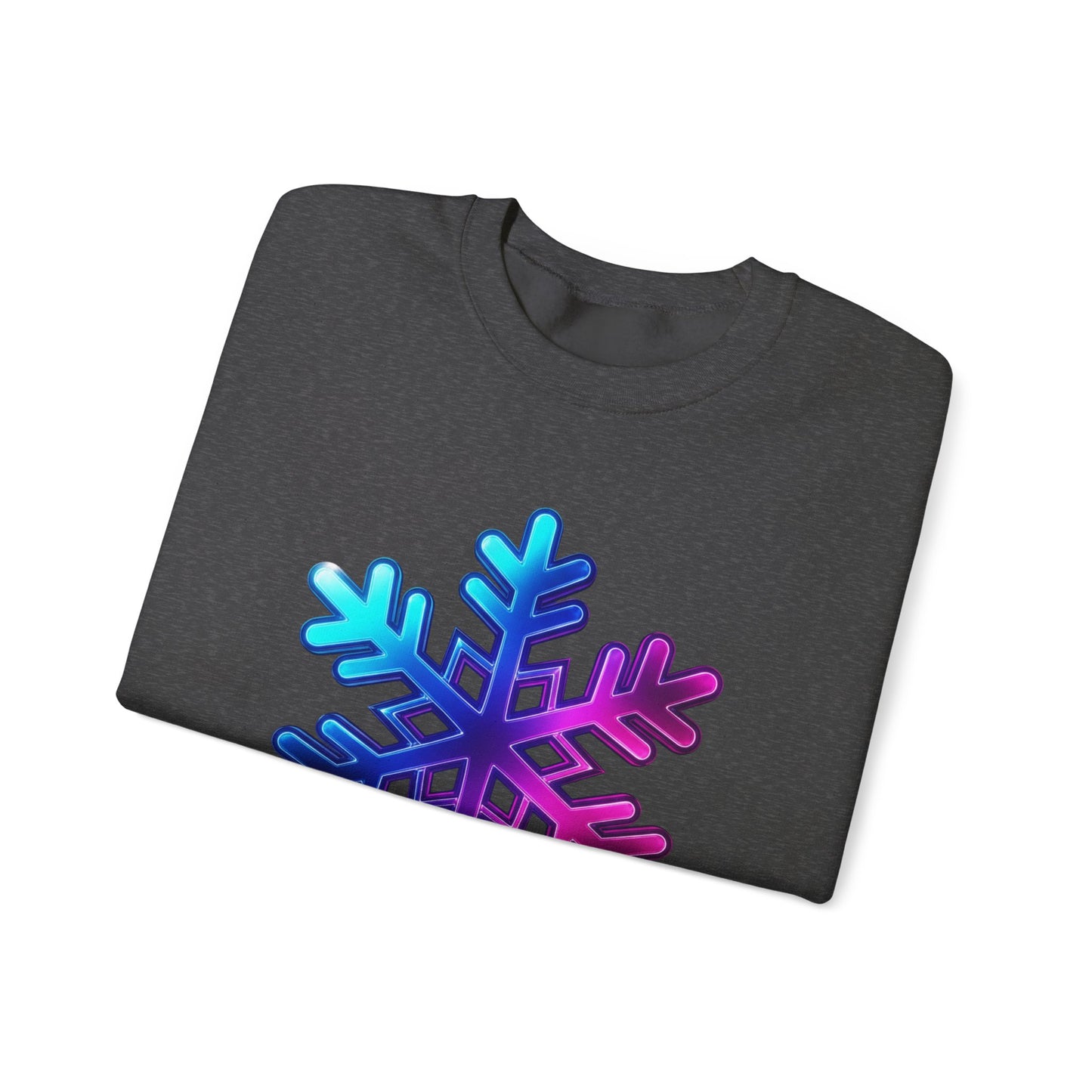 Blue Pink Gradient Snowflake Sweatshirt, Winter Aesthetic Pullover, Cozy Christmas Crewneck, Festive Holiday Sweater Gift for Her or Him