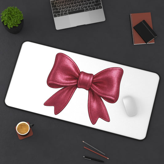 Pink Bow Mouse Pad XL – Cute Desk Mat for Women – Aesthetic Gaming Mat – Girly Office Decor – Streamer Setup Accessory – Desk Gift Idea