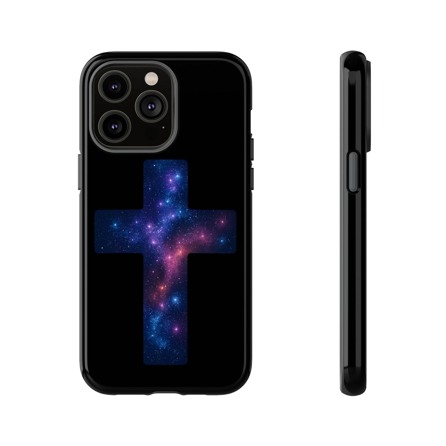 iPhone Case - Galactic Cross design Christian Phone Case Spiritual iPhone Accessory Religious Case Gift for Believers