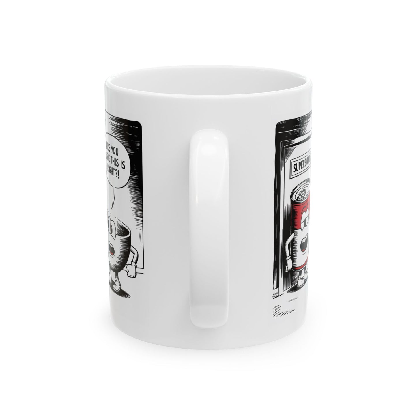 Mug - Comic Bowl and Soup 'Superbowl' Design