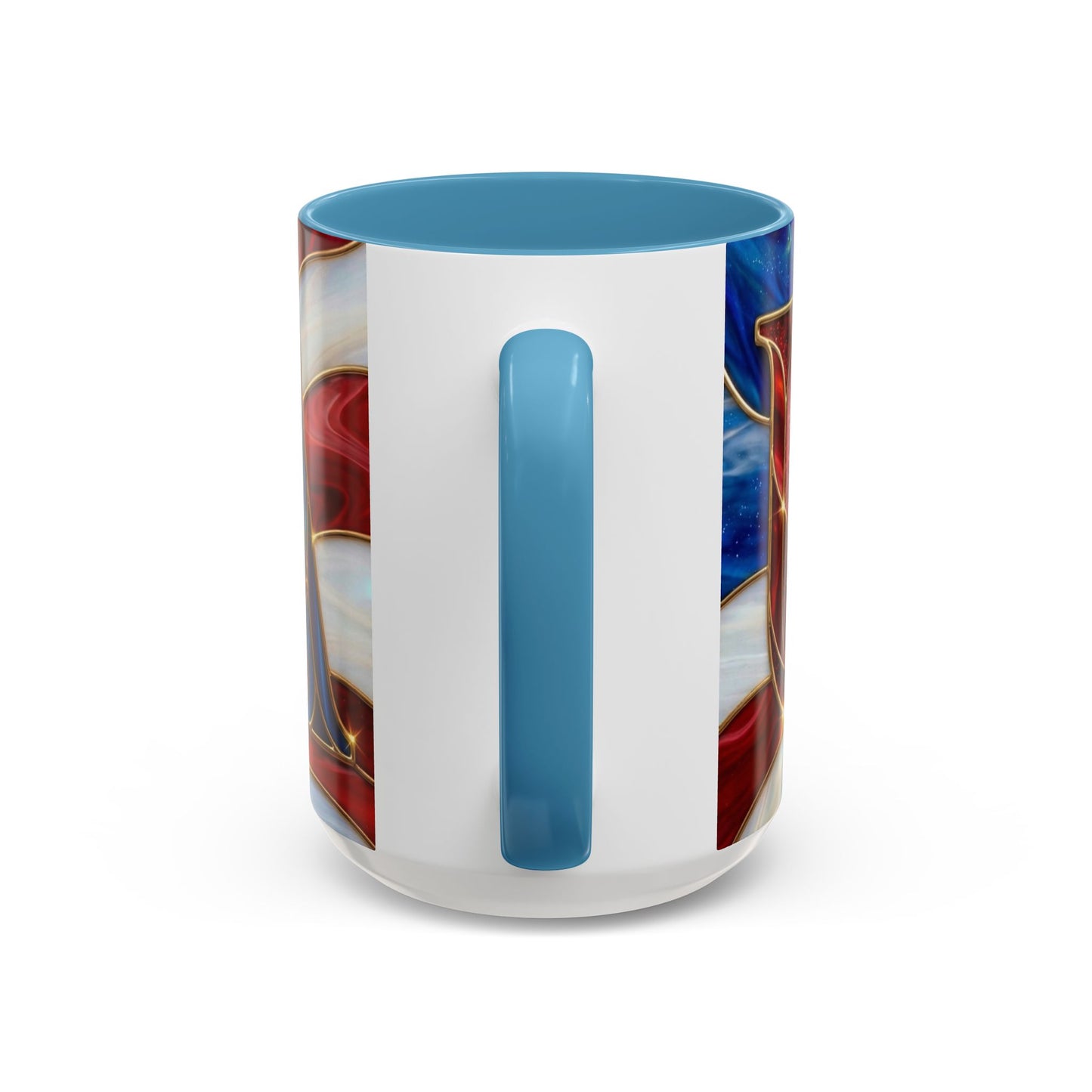 USA Patriotic Coffee Mug, Stained Glass USA Mug, Red White Blue Ceramic Mug, American Flag Style Mug, 11oz 15oz Mug