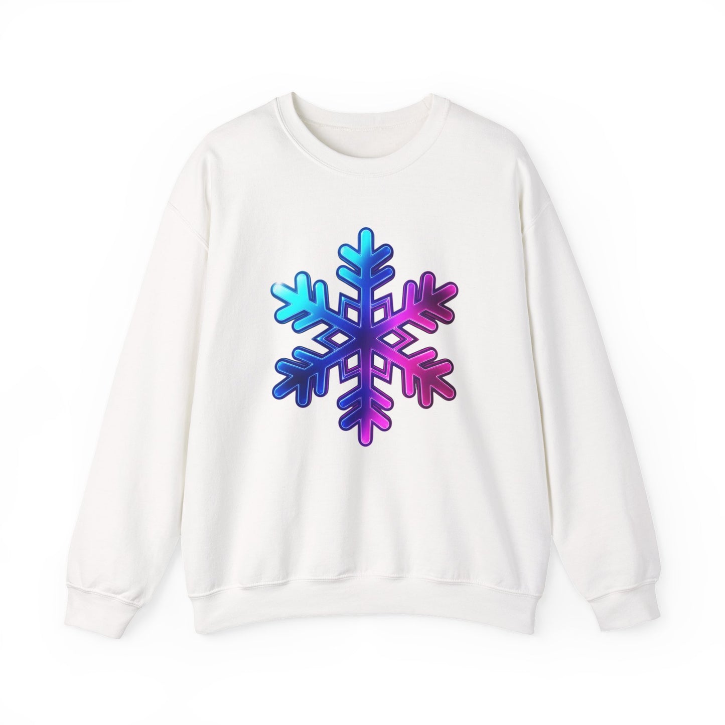 Blue Pink Gradient Snowflake Sweatshirt, Winter Aesthetic Pullover, Cozy Christmas Crewneck, Festive Holiday Sweater Gift for Her or Him