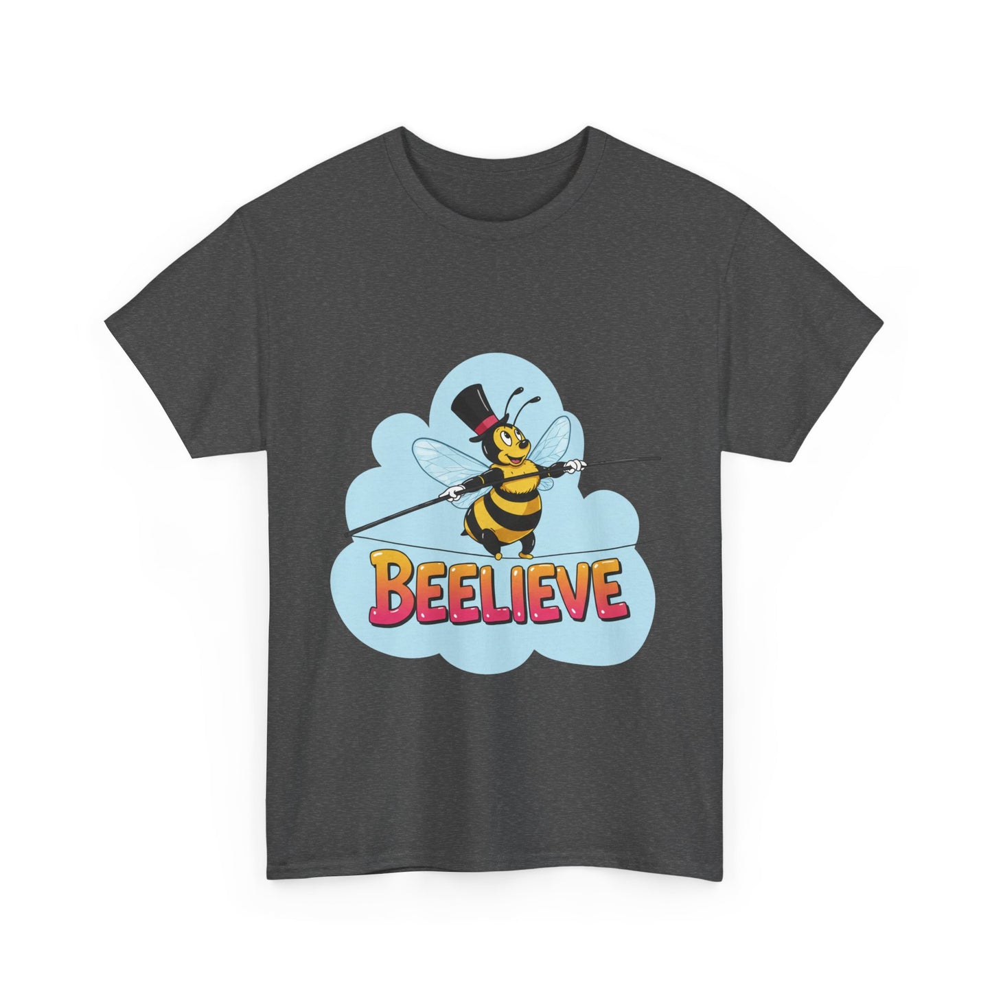 “Beelieve” Bee Pun T‑Shirt | Cute Bee Graphic Tee | Inspirational Pun Shirt | Funny Nature Lover Gift | Bee Belief Positive Vibes Tee