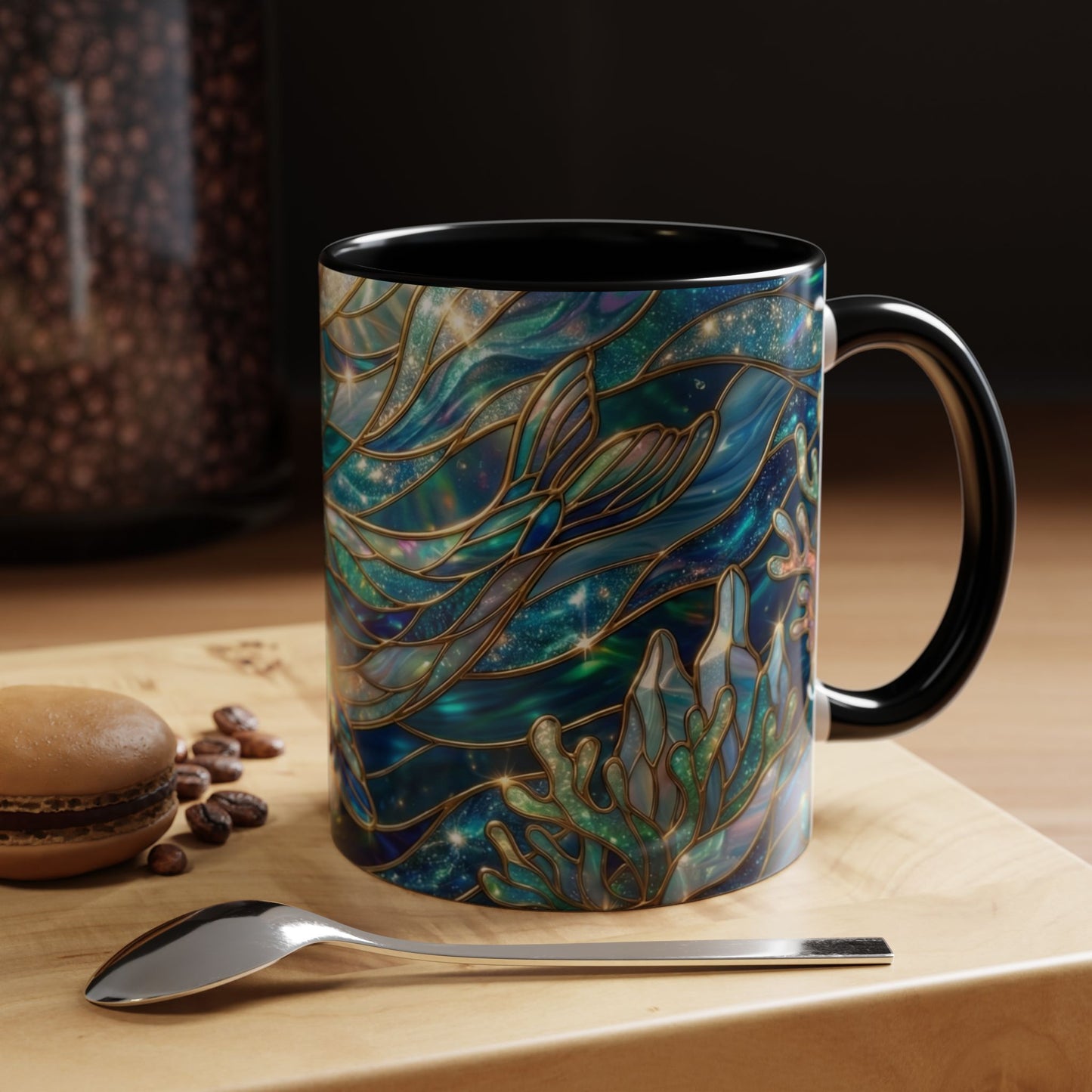 Seal Coffee Mug, Stained Glass Seal Mug, Cute Ocean Animal Art Mug, Marine Life Gift, Unique Ceramic Coffee Cup, 11oz 15oz Wildlife Mug