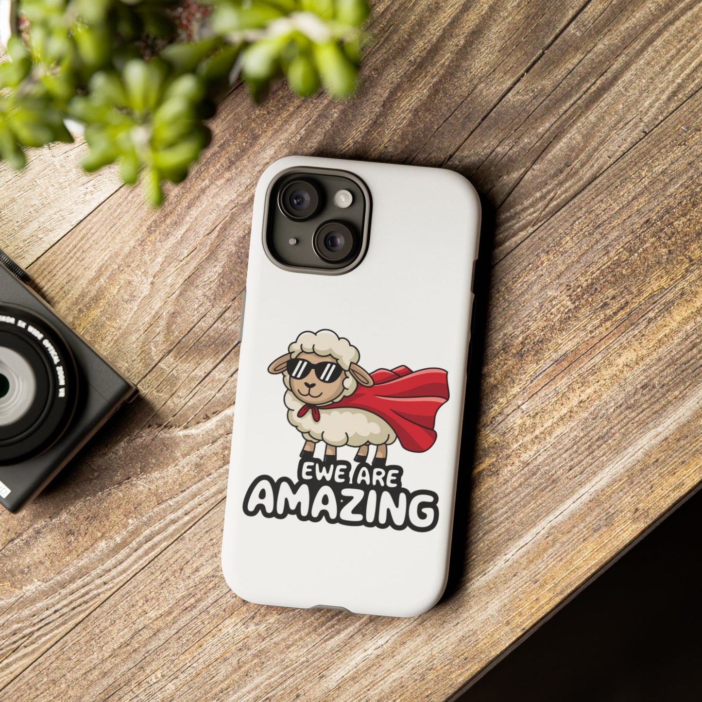 Funny iPhone Case - Cute Sheep Phone Cover - "Ewe Are Amazing" Animal Pun Gift - Motivational iPhone Case - Gift for Her or Him