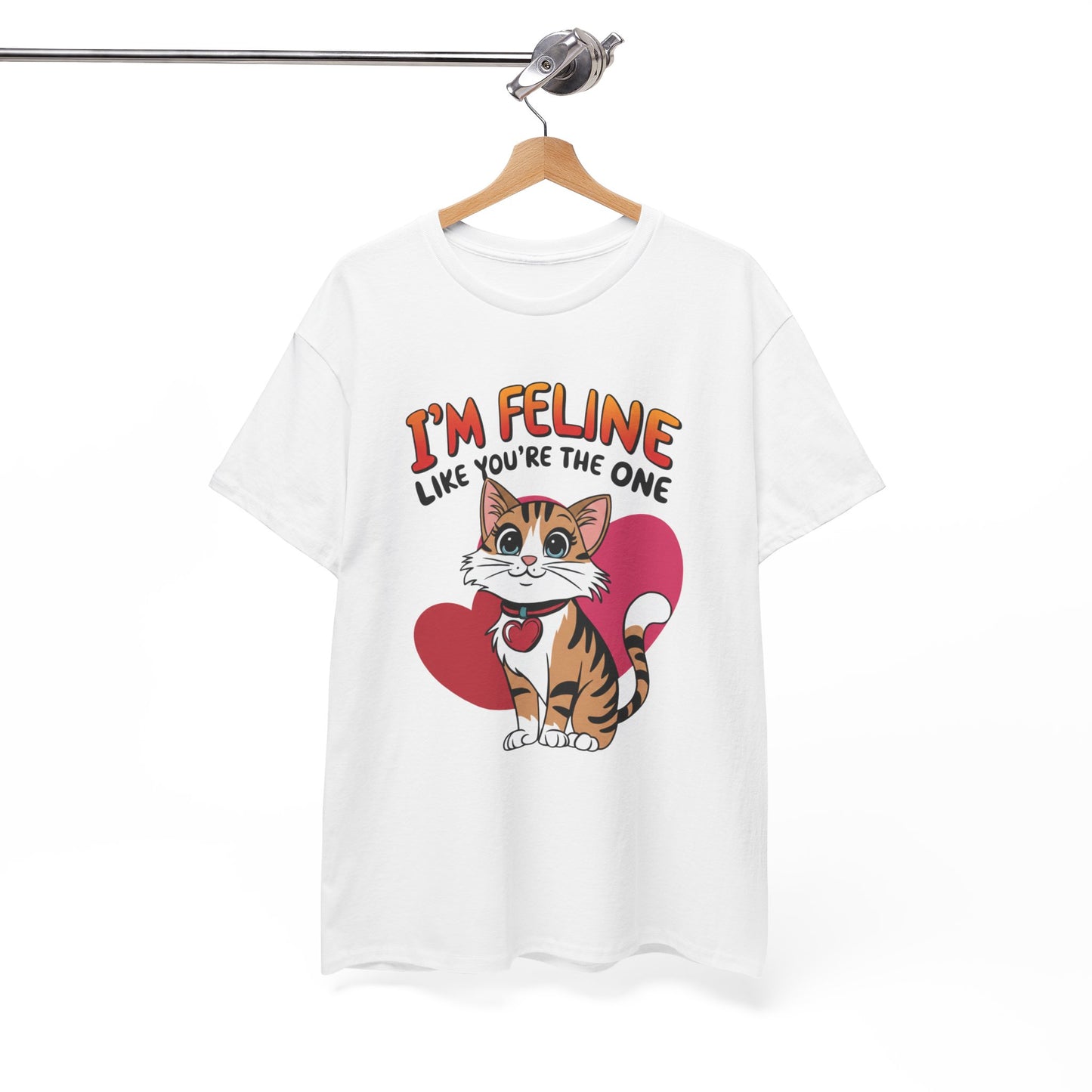 I’m Feline Like You’re The One Shirt, Cute Cat Valentine Tee, Funny Cat Love Graphic TShirt, Romantic Gift For Her Him, Cat Pun Shirt