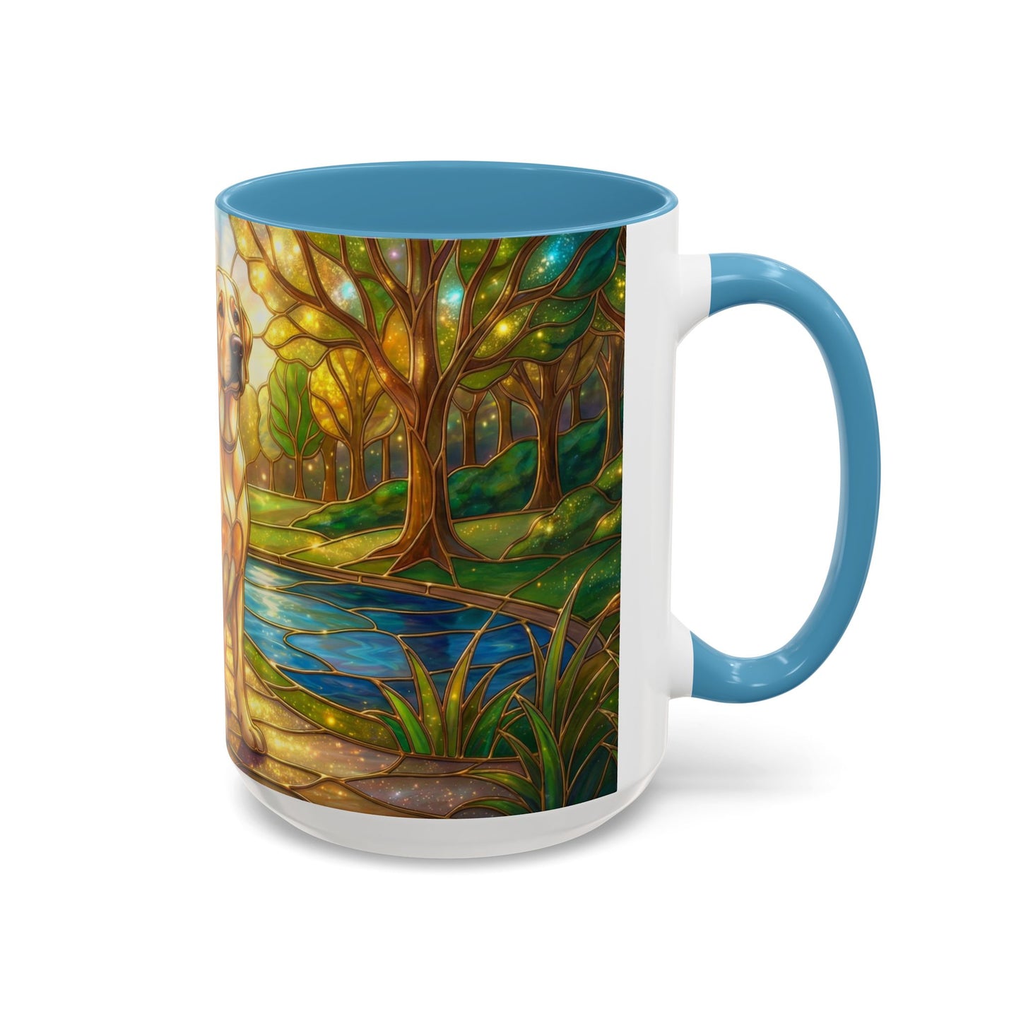 Stained Glass Labrador Mug, Dog Lover Coffee Mug, Labrador Retriever Art Cup, Pet Memorial Gift, Colorful Dog Mug, Nature Art Mug