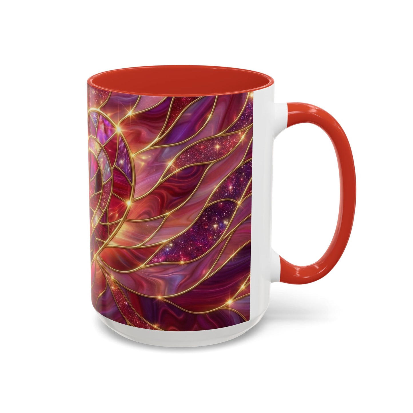Stained Glass Heart Mug, Valentine Coffee Mug, Romantic Love Mug, Pink Red Ceramic Cup, Gift For Her, Anniversary Gift Mug