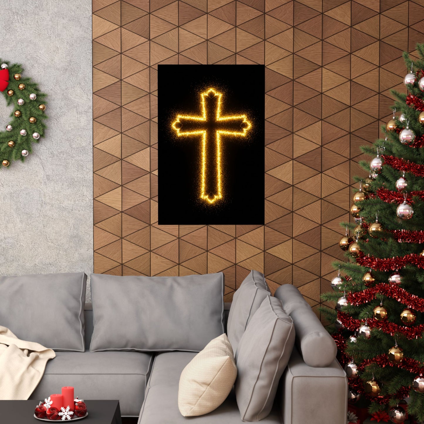 Vertical Poster - Glowing Cross Design