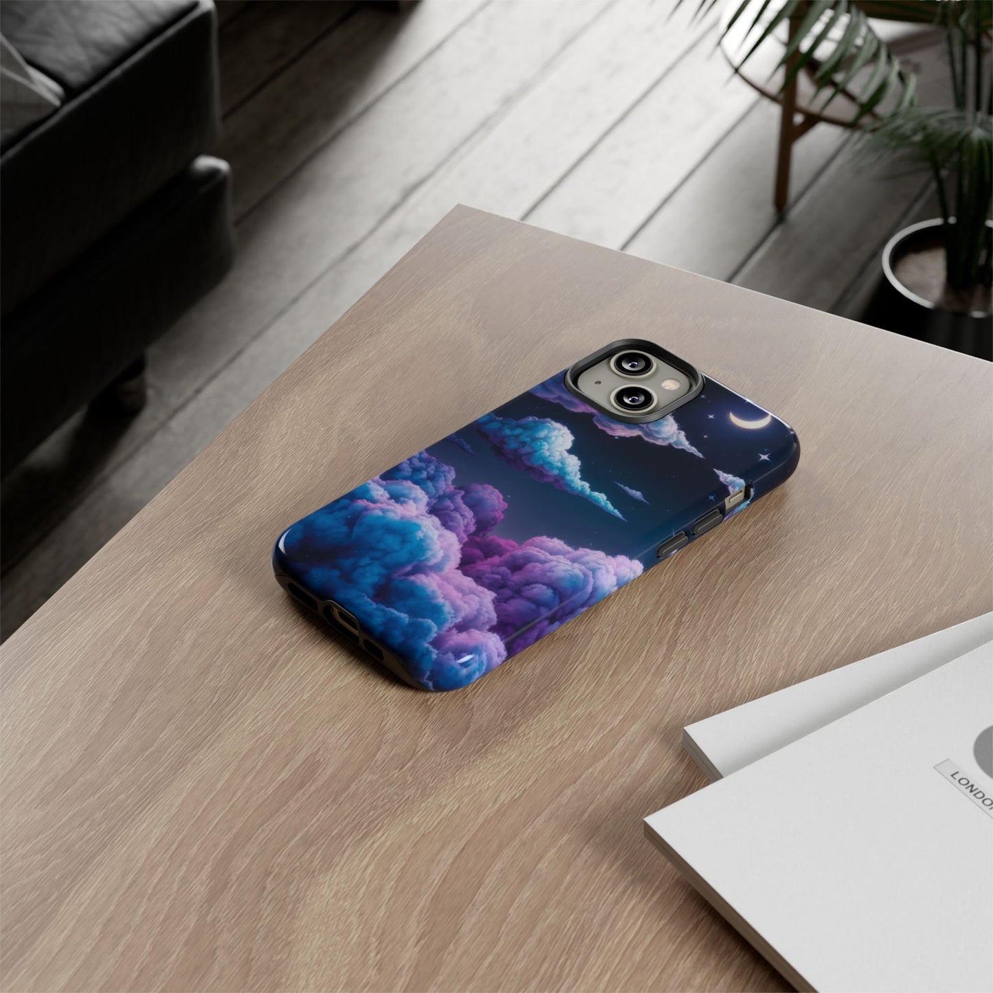 Dreamy Clouds & Moon Tough iPhone Case