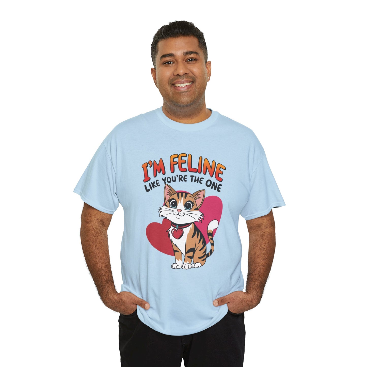 I’m Feline Like You’re The One Shirt, Cute Cat Valentine Tee, Funny Cat Love Graphic TShirt, Romantic Gift For Her Him, Cat Pun Shirt
