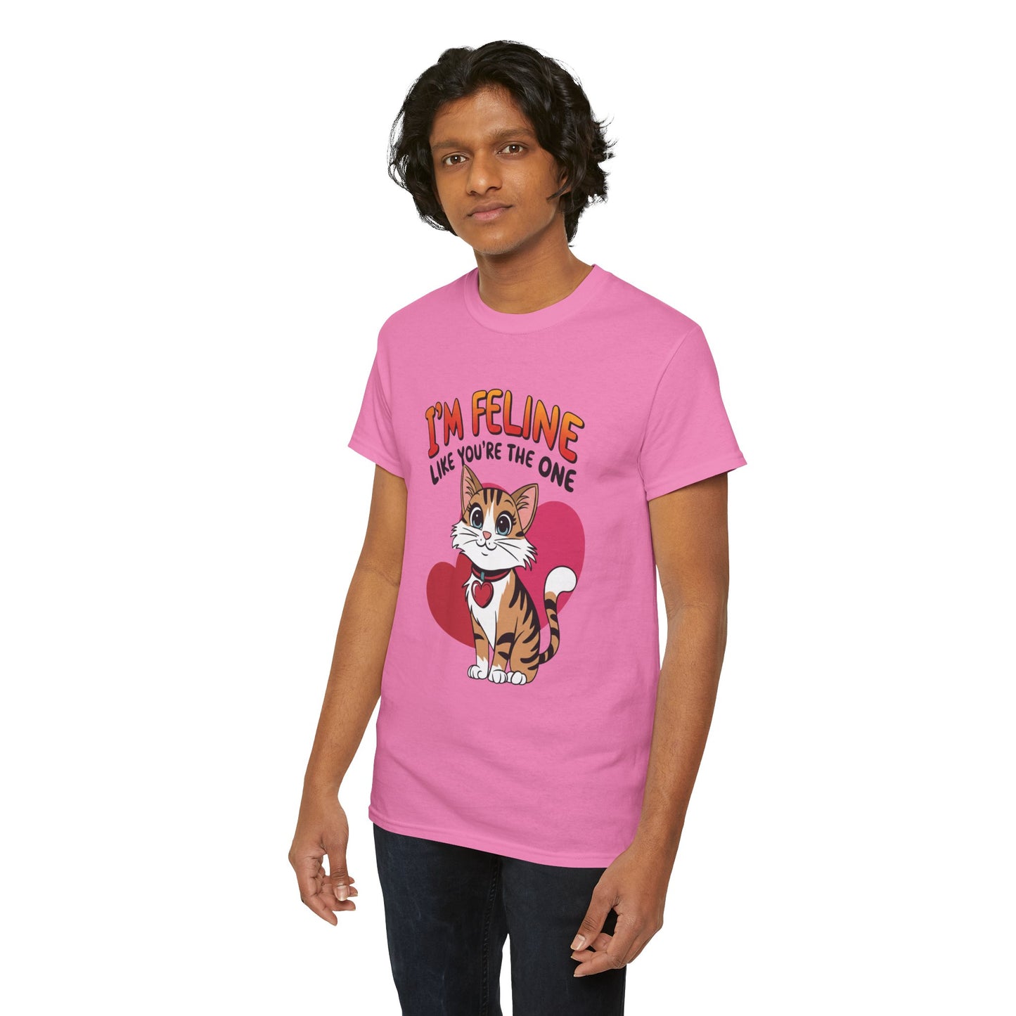 I’m Feline Like You’re The One Shirt, Cute Cat Valentine Tee, Funny Cat Love Graphic TShirt, Romantic Gift For Her Him, Cat Pun Shirt