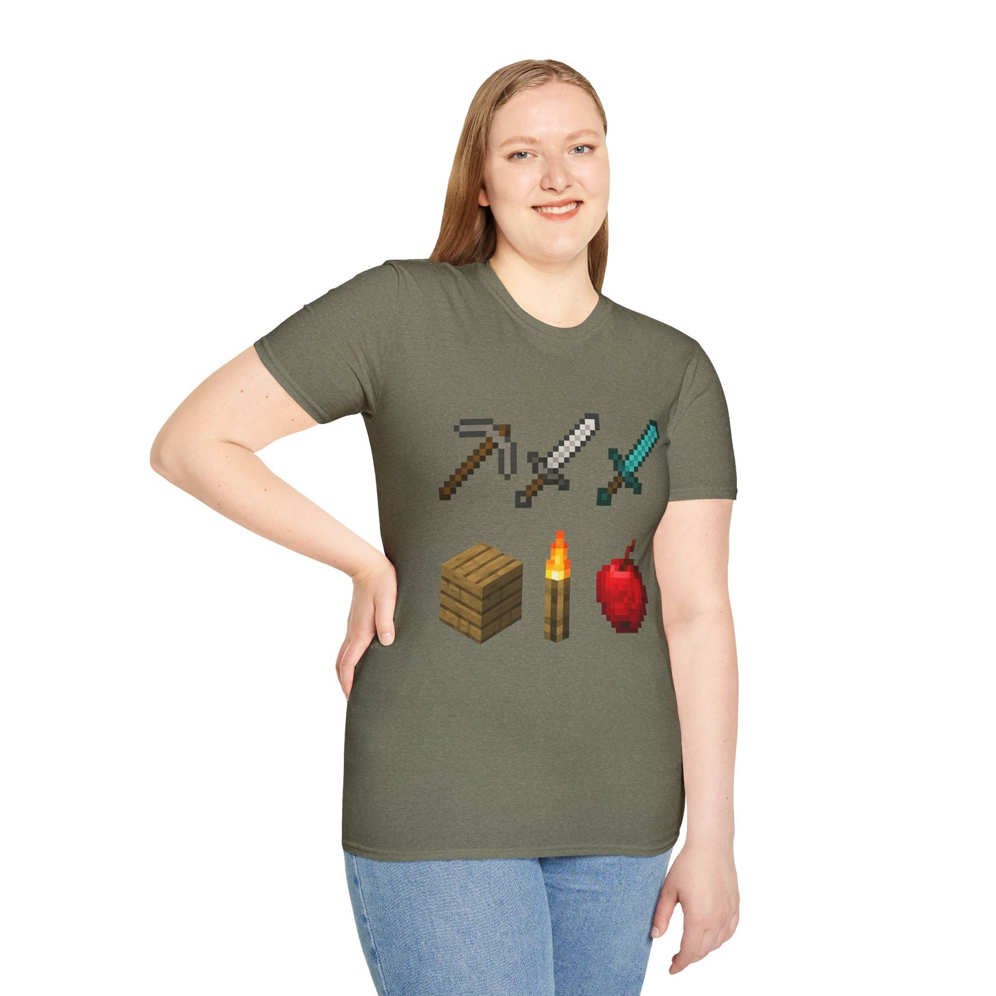 Pixel Tools & Items T-Shirt | Retro Pixel Art Gaming Tee, 8-Bit Gamer Shirt, Pixel Weapons & Supplies Top, Video Game Lover Gift Unisex