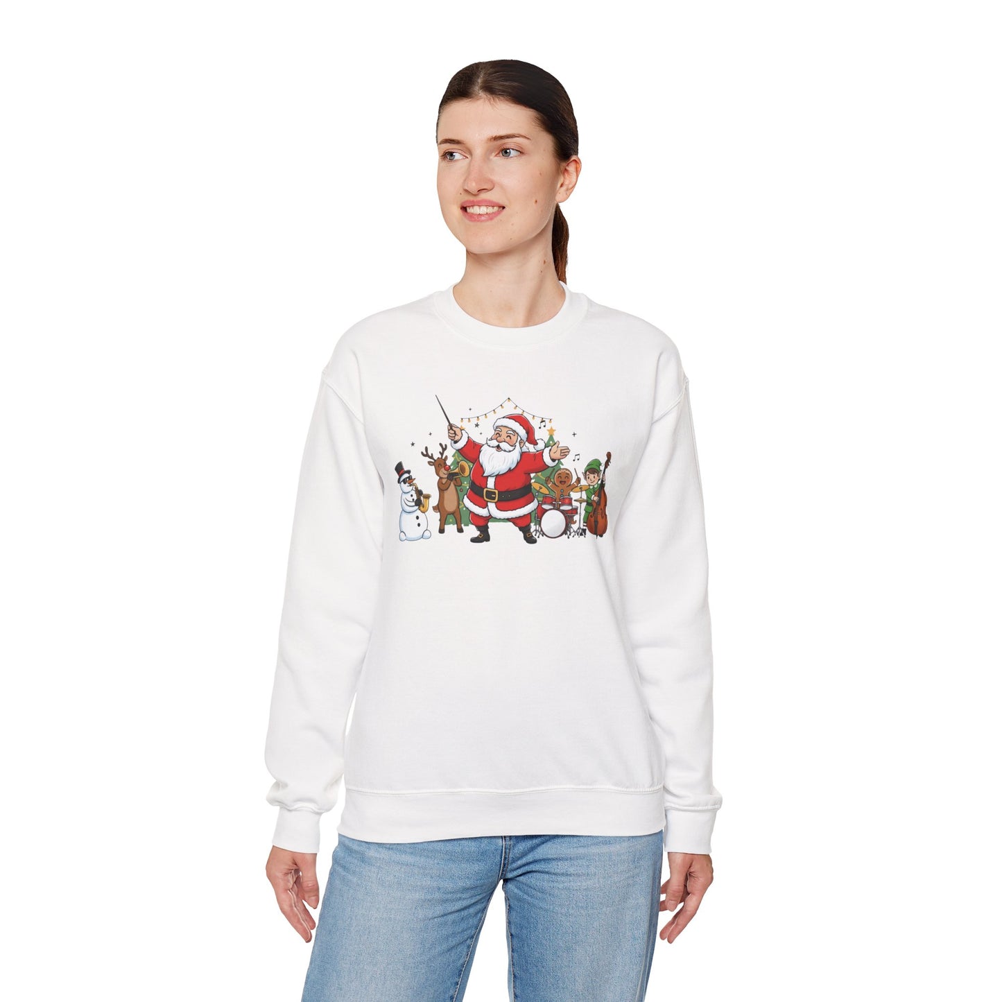 Santa’s Christmas Band Sweatshirt | Funny Holiday Crewneck | Festive Unisex Christmas Sweater | Cozy Winter Gift