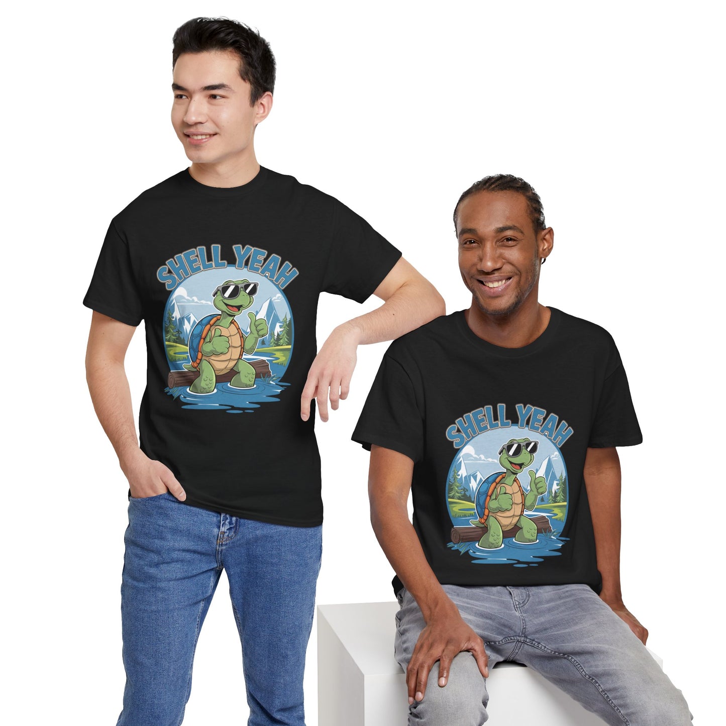 SHELL YEAH Turtle T-Shirt | Funny Cute Turtle Nature Graphic Tee | Handmade Animal Lover Gift | Eco Outdoor Adventure Shirt