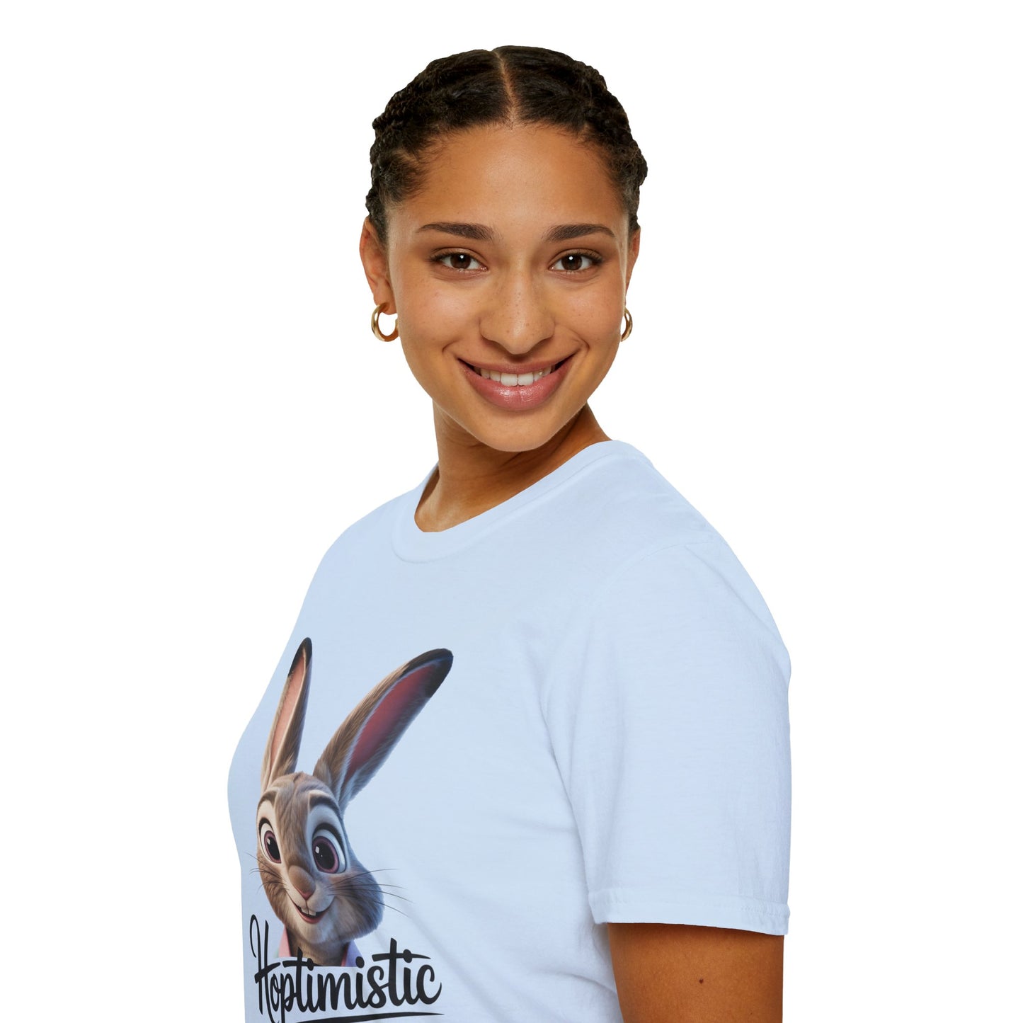 Hoptimistic Bunny T-Shirt, Cute Rabbit Pun Shirt, Positive Quote Tee, Animal Lover Gift, Funny Motivational Top, Easter Or Everyday Wear