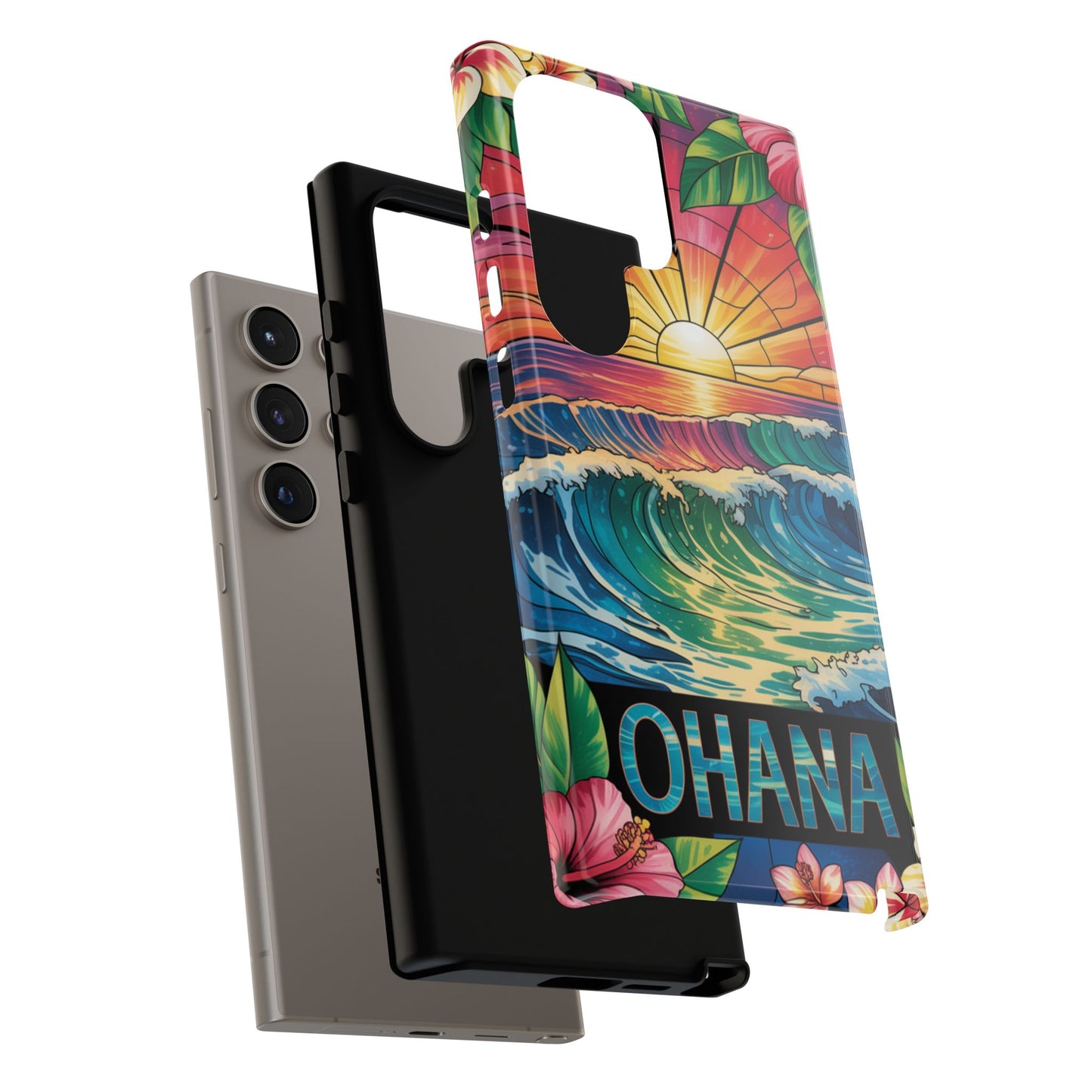 Samsung Galaxy Case Ohana Hawaiian Wave Phone Cover Sunset Tropical Beach Art Protective Case Gift for Samsung Lovers