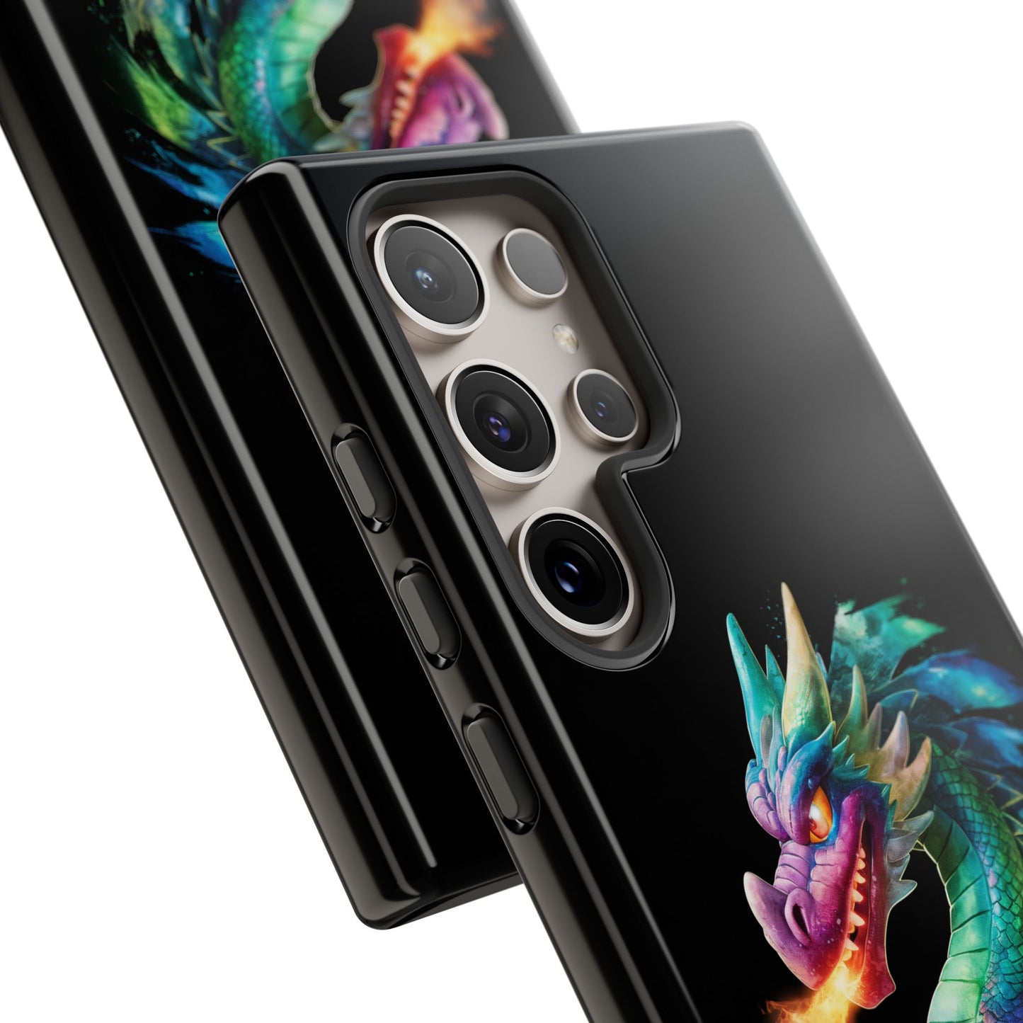 Fire-Breathing Dragon Samsung Case - Tough Fantasy Art Cover - Dark Academia Aesthetic Geek Gift for Galaxy S23/S24/S25/Ultra
