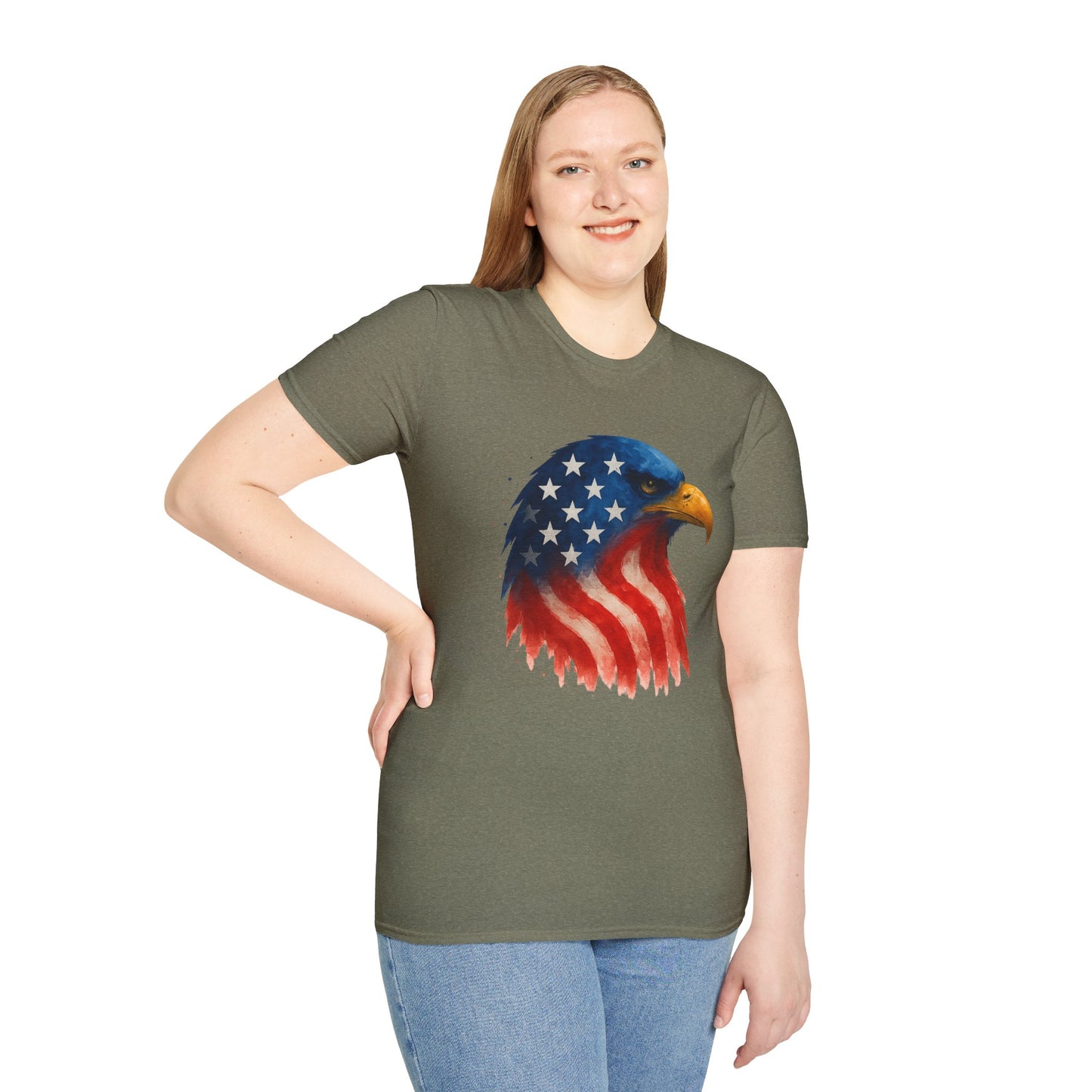American Flag Eagle Shirt - 4th of July Patriotic Tee - USA Freedom T-Shirt - Independence Day Shirt - Bald Eagle Graphic Tee