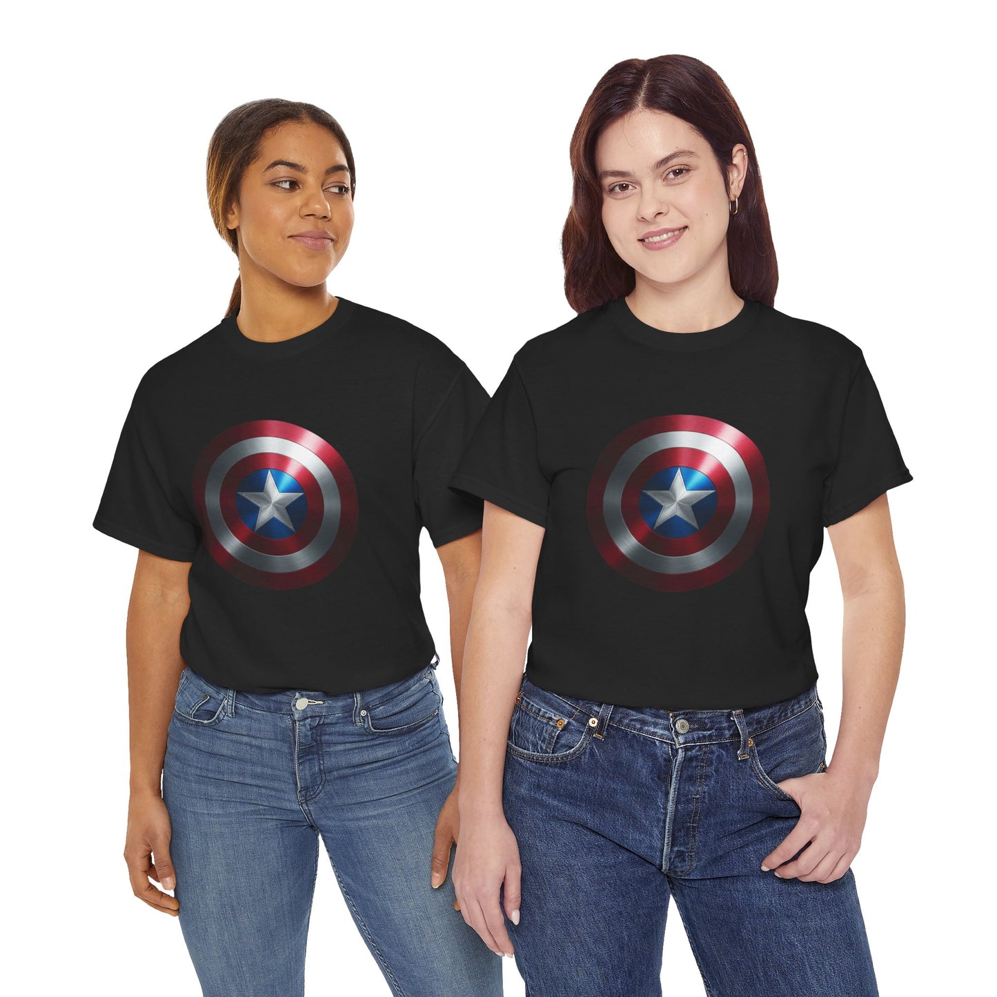 Patriotic Hero Shield Shirt – Star Emblem Graphic Tee – Super Soldier Gift – Comic Inspired Unisex Shirt – Cosplay Convention Top