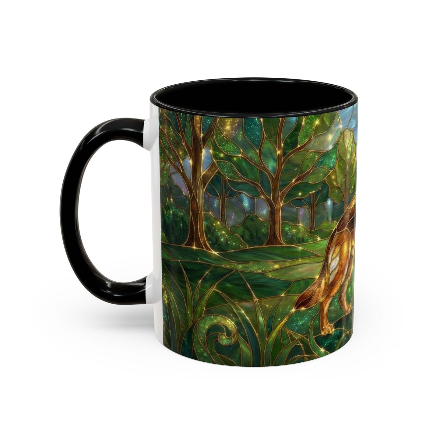 German Shepherd Mug, Stained Glass Dog Coffee Mug, German Shepherd Art Cup, Dog Lover Gift, Pet Memorial Mug, Colorful Dog Mug