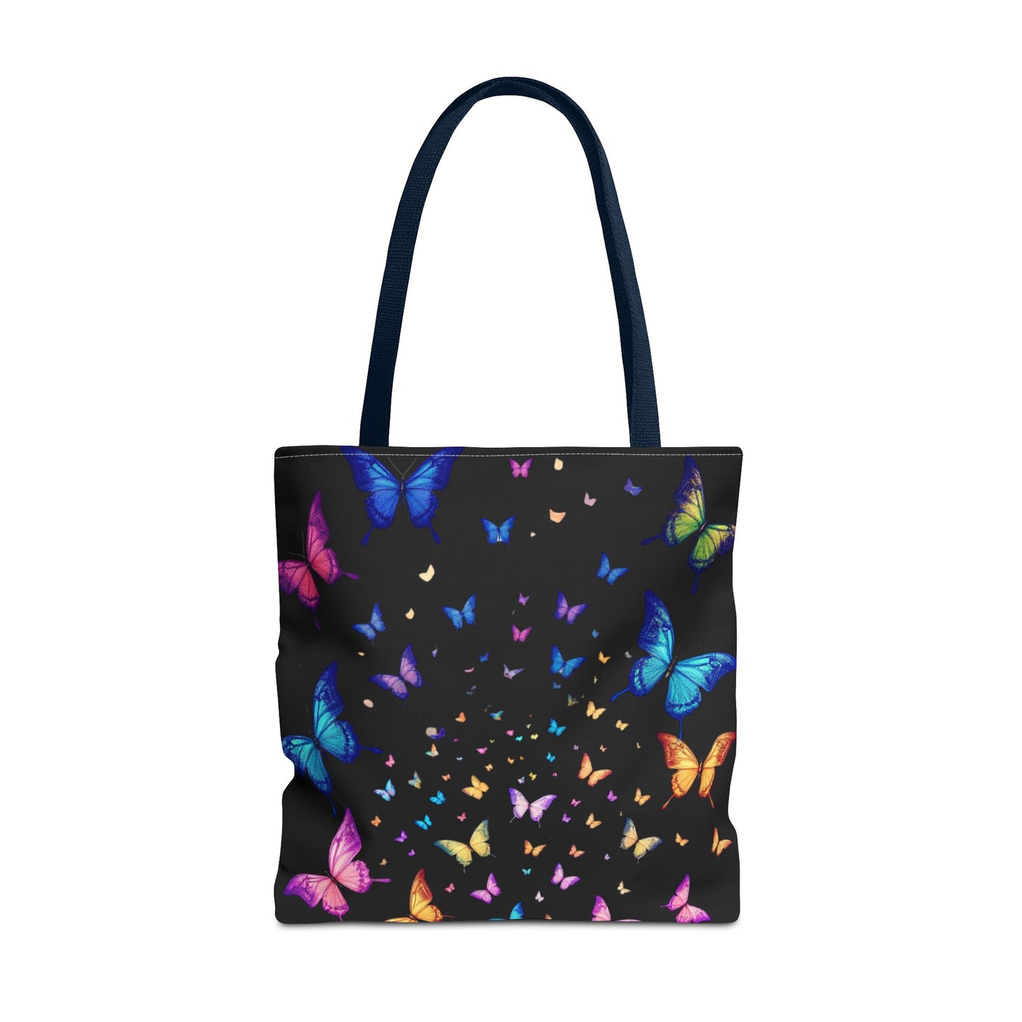 Butterfly Swarm Tote Bag – Colorful Rainbow Butterfly Tote, Aesthetic Canvas Bag, Nature-Inspired Gift, Magical Reusable Eco Purse