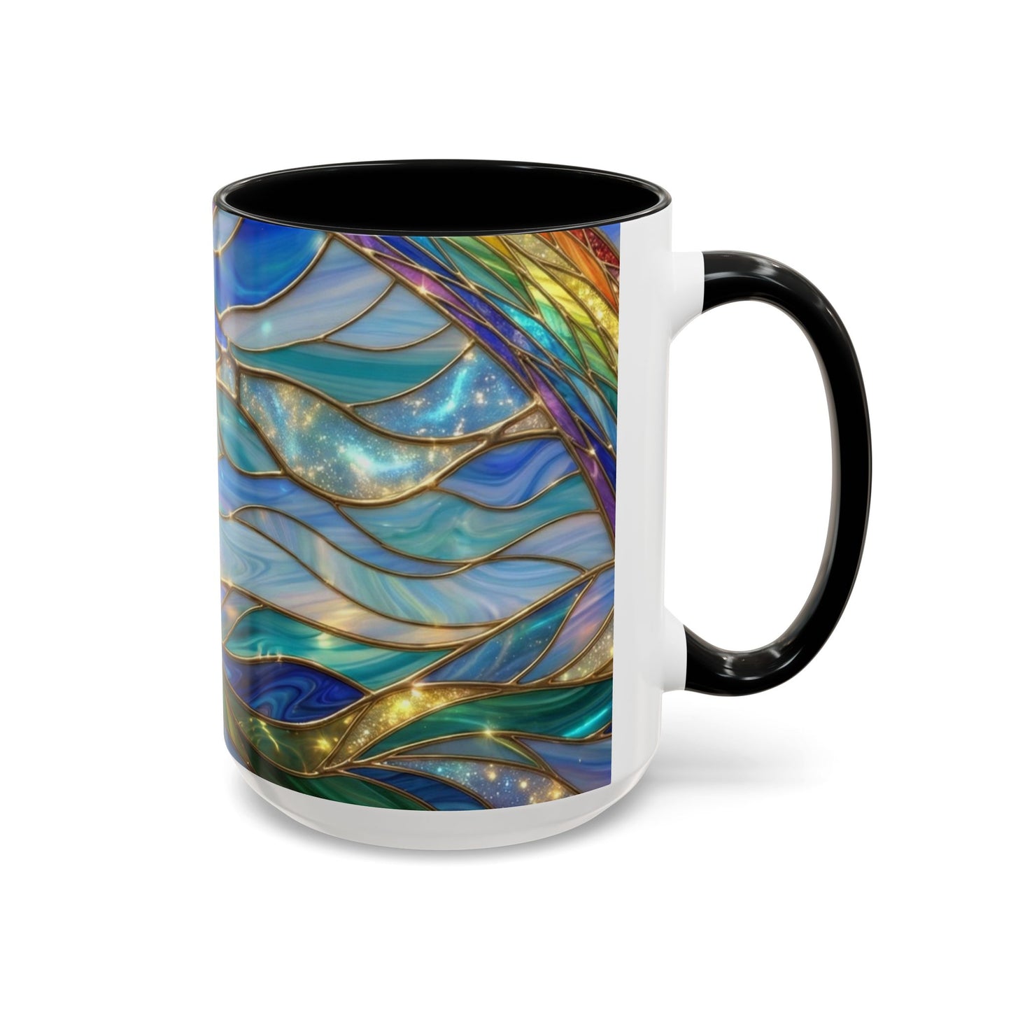 Stained Glass Rainbow Mug, Pot Of Gold Coffee Cup, St Patricks Day Gift, Magical Fantasy Tea Cup, Lucky Irish Leprechaun, Colorful Art