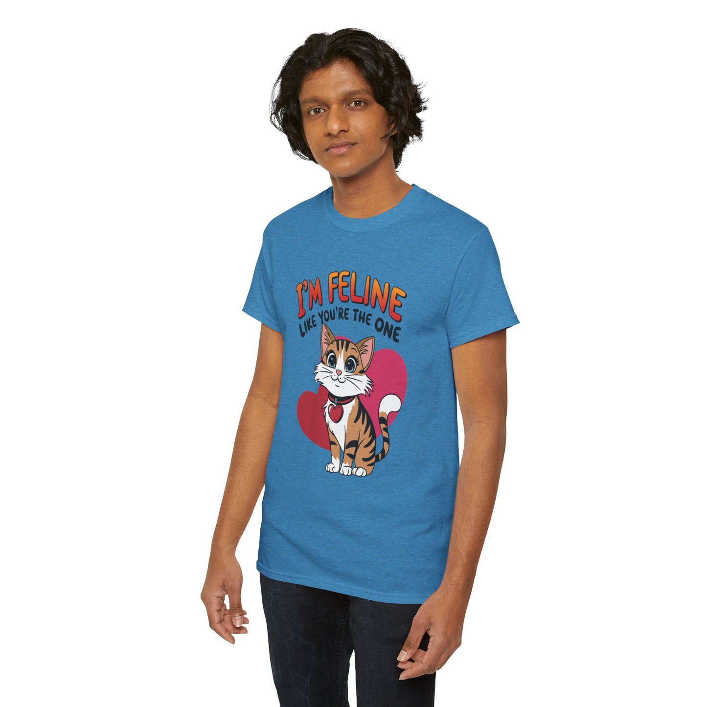 I’m Feline Like You’re The One Shirt, Cute Cat Valentine Tee, Funny Cat Love Graphic TShirt, Romantic Gift For Her Him, Cat Pun Shirt