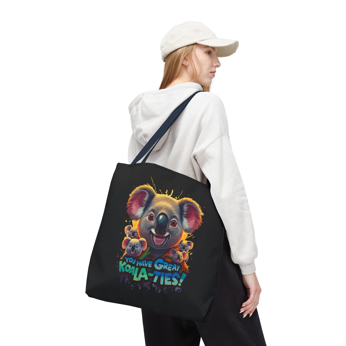 Koala Tote Bag – Funny Animal Pun Bag with Cute Koala Design – Reusable Grocery, Beach, or Everyday Carry Bag – Gift for Koala Lovers