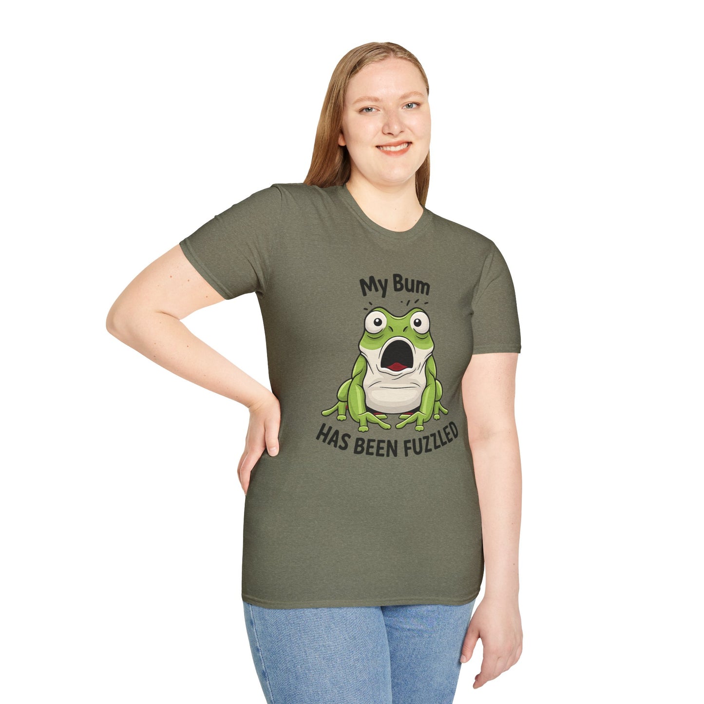 My Bum Has Been Fuzzled Shirt, Bumfuzzled Word Play Tee, Funny Frog T Shirt, Cute Shocked Frog Graphic Tee, Silly Humor Gift