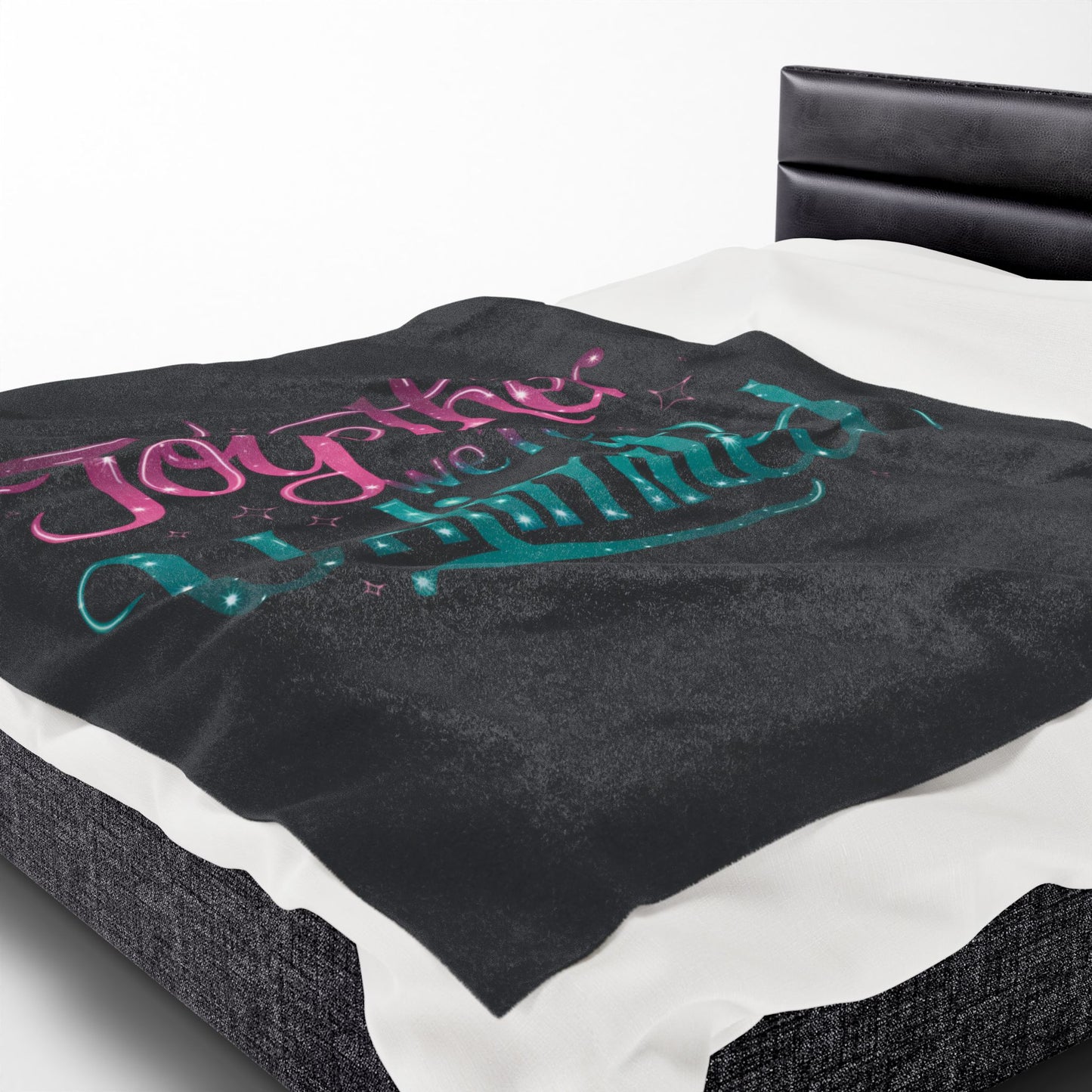 Velveteen Plush Blanket - Musical Quote 'Together We're Unlimited'