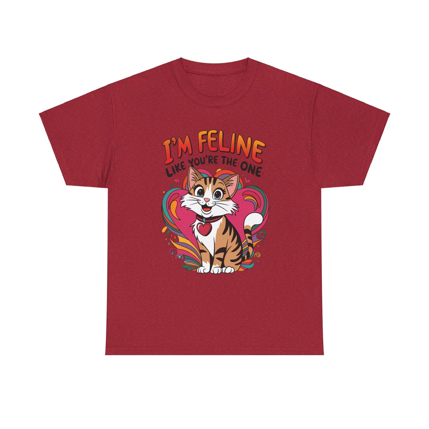 Valentines Cat Tee - Unisex Heavy Cotton