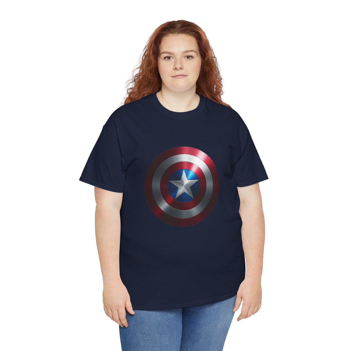Patriotic Hero Shield Shirt – Star Emblem Graphic Tee – Super Soldier Gift – Comic Inspired Unisex Shirt – Cosplay Convention Top