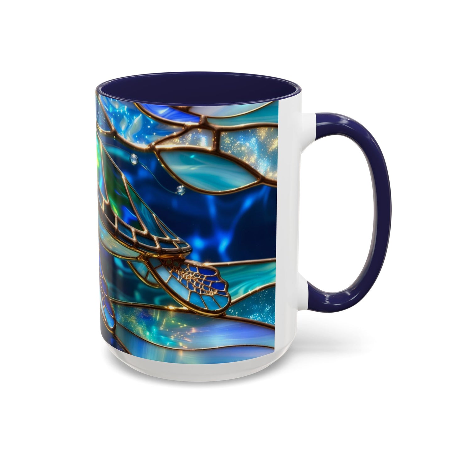 Stained Glass Sea Turtle Mug, Ocean Turtle Coffee Cup, Coastal Beach Mug Gift, Marine Life Art Cup, Sea Lover Gift, Ocean Wildlife Mug