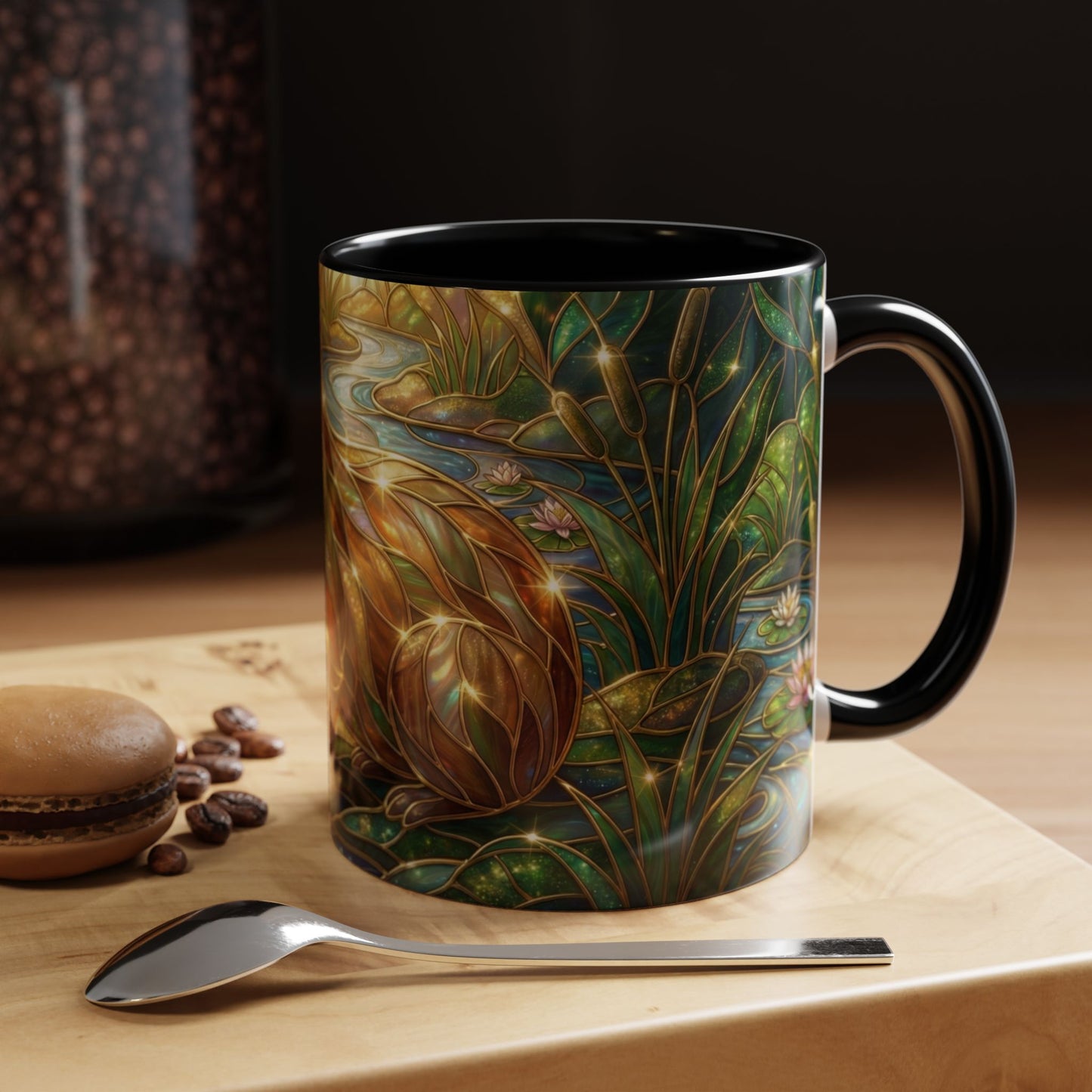 Capybara Coffee Mug, Stained Glass Capybara Art Mug, Cute Animal Lover Gift, Nature Inspired Ceramic Coffee Cup, Unique Wildlife Mug, 11oz 15oz