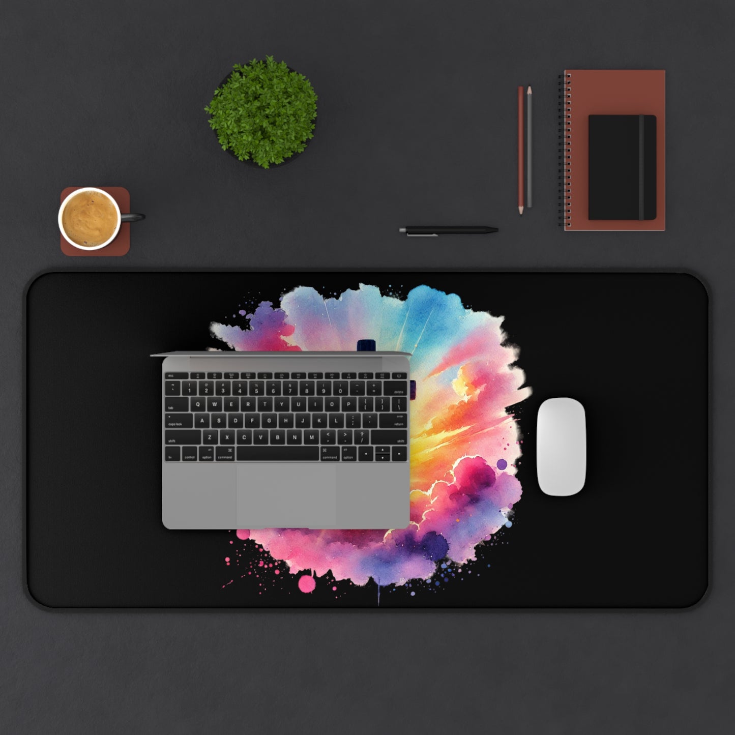 Inspirational Watercolor Christian Desk Mat, Easter Mouse Pad, Faith Decor, Religious Desk Mat, Cross Mouse Pad Desk Mat
