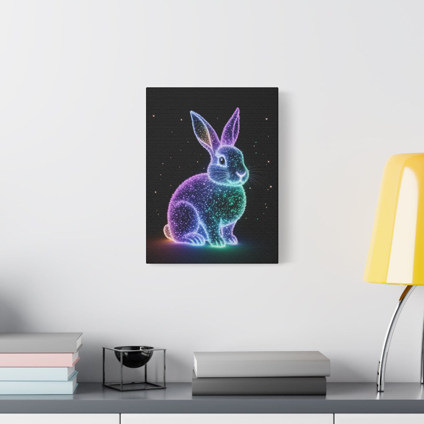 Easter Canvas Bioluminescent Bunny Decor Easter Bunny Art Easter Decor