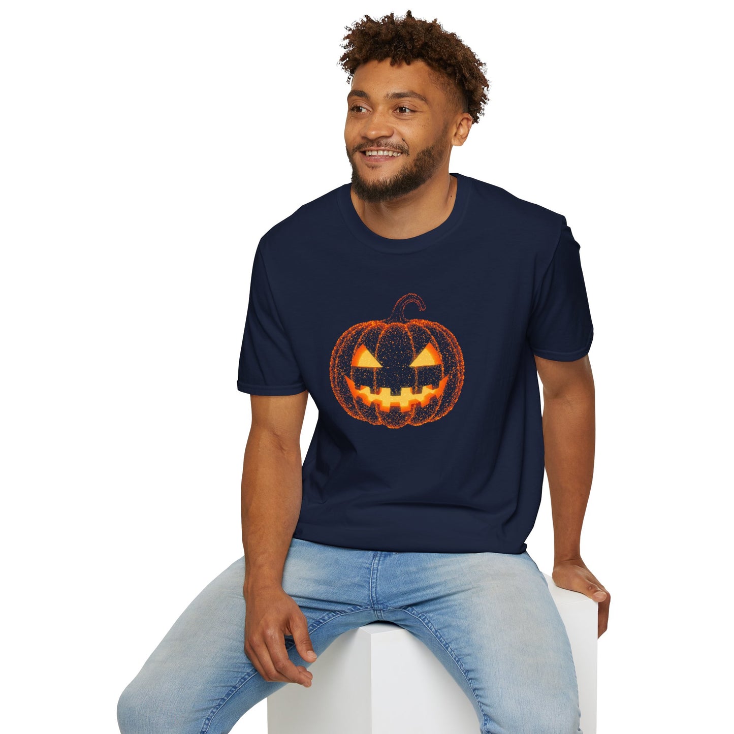 Bioluminescent Jack-O'-Lantern Halloween Shirt - Glowing Pumpkin Face Tee, Spooky Fall T-Shirt, Halloween Party Shirt, Unisex Fit