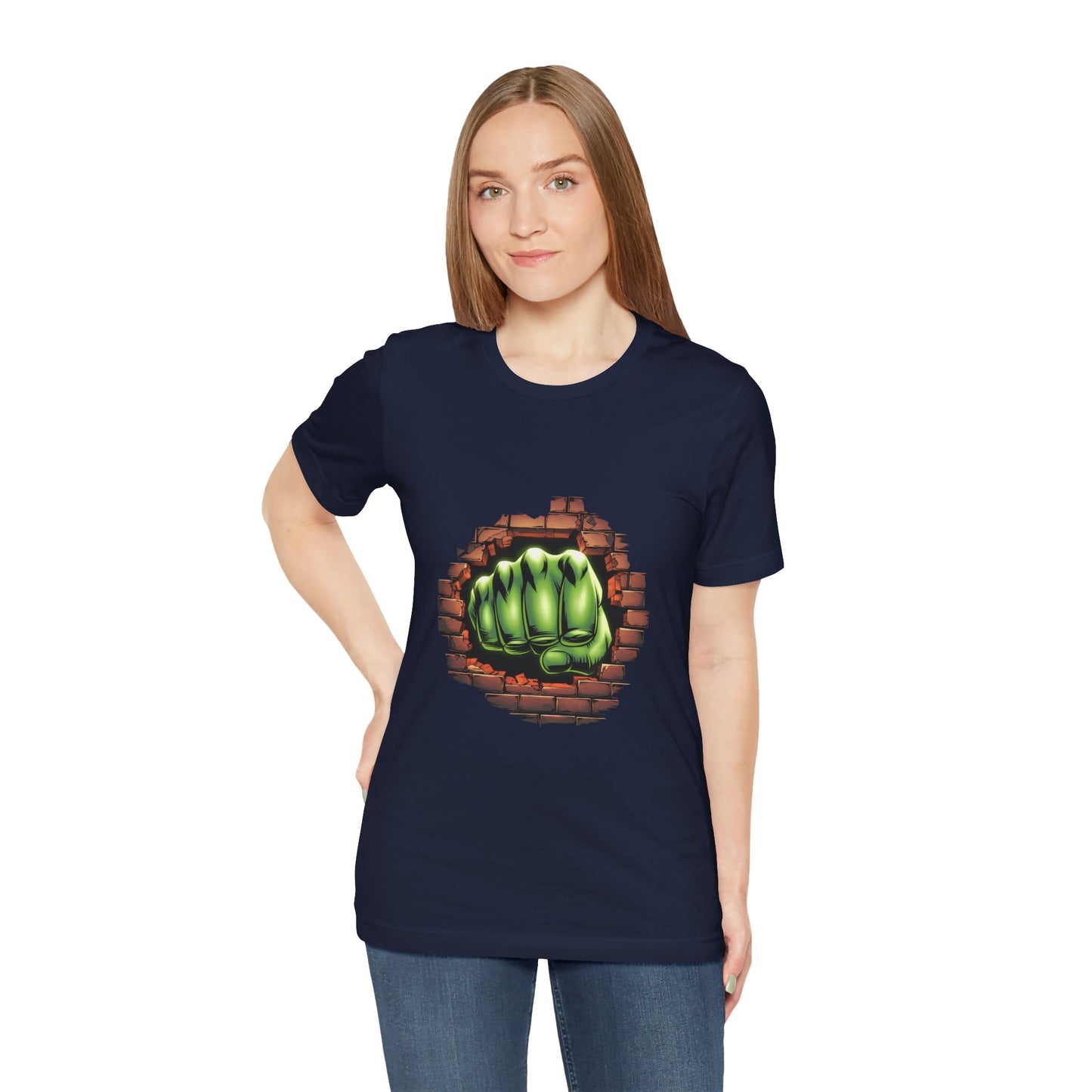 Green Hero Fist Graphic Tee – Superhero Shirt, Comic Pop Art, Gamer Gift, Y2K Dopamine Aesthetic, Funny Nerd Fashion, Unisex T‑shirt